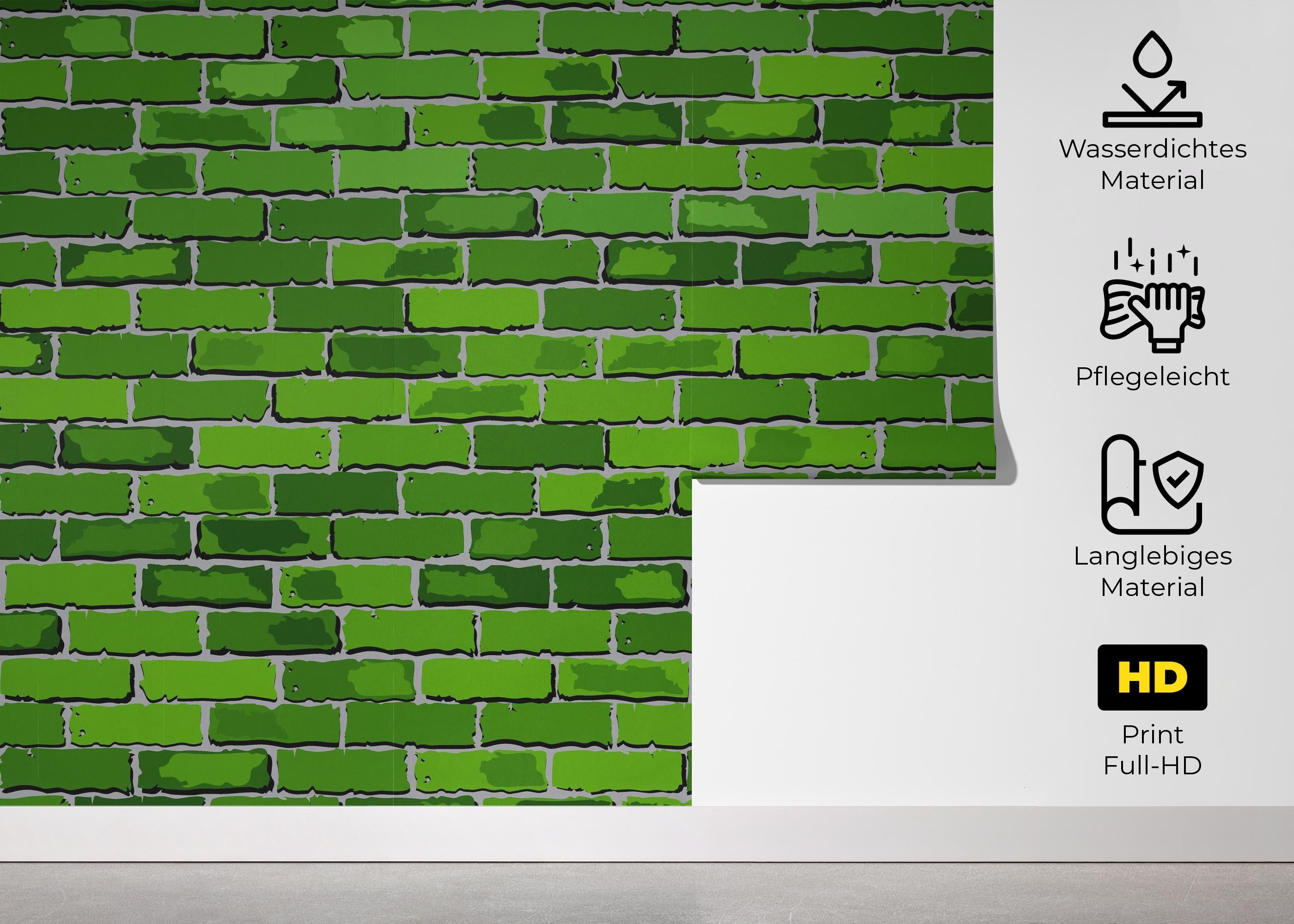 Green Color Brick mockup 5