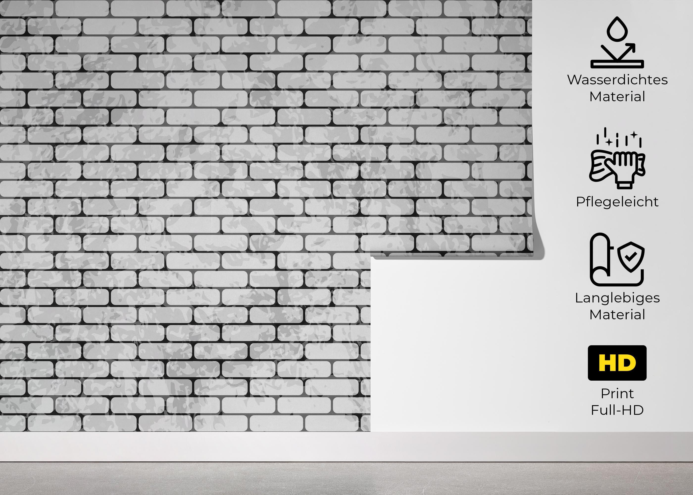 Fototapete Light Brick Grey Wall mockup 5
