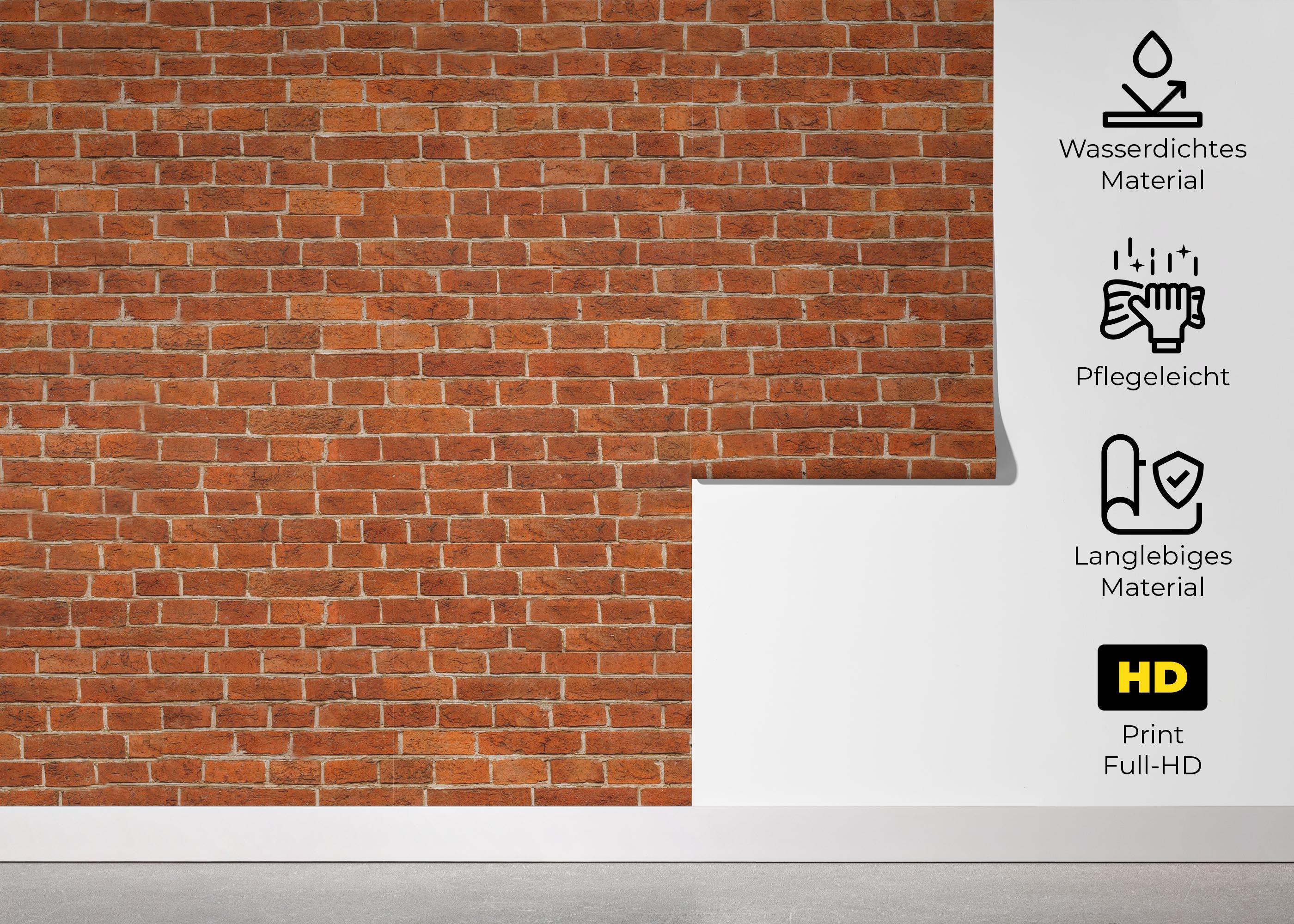 Fototapete Orange Brick Wall mockup 5