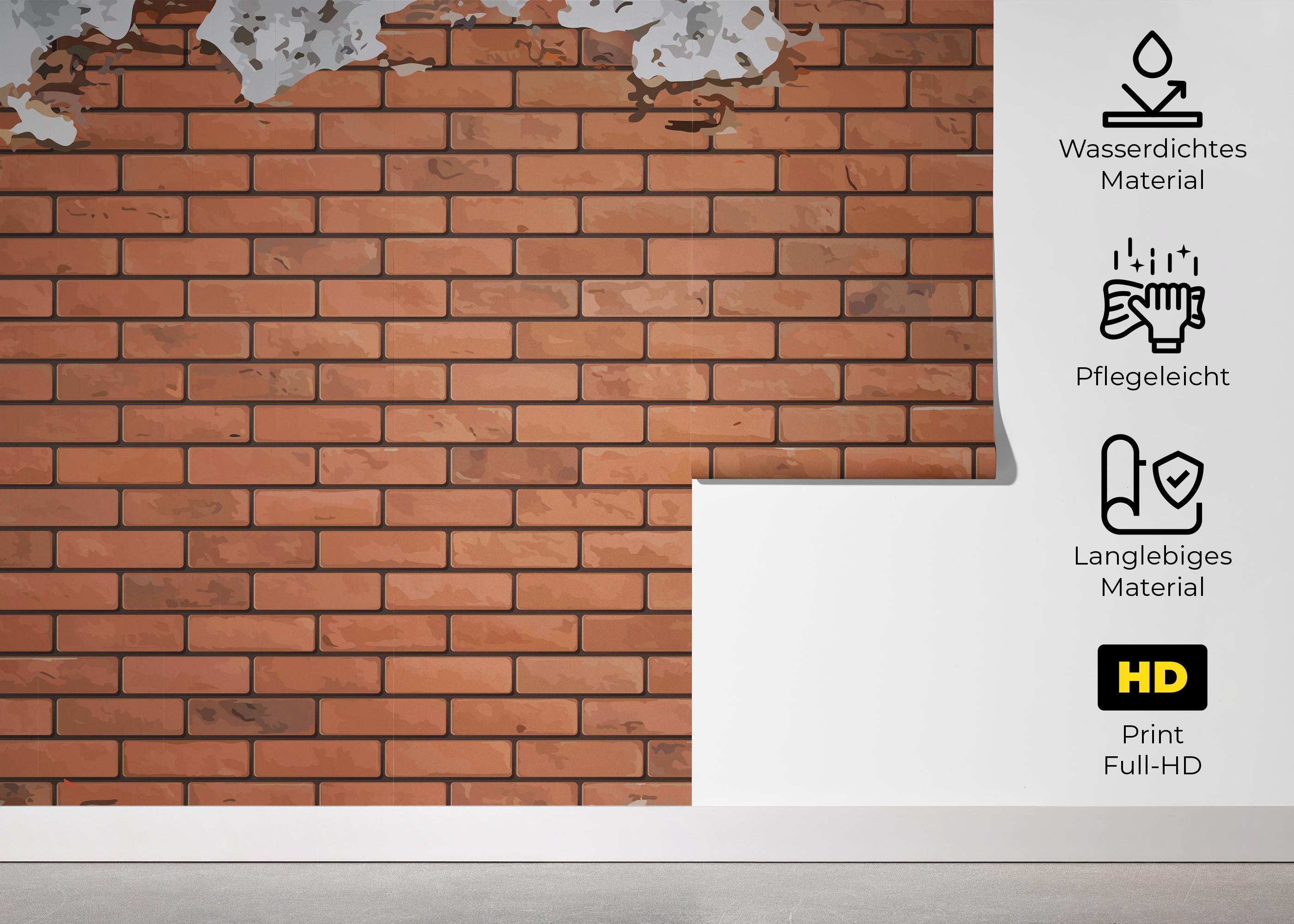 Fototapete Pretty Color Brick mockup 5