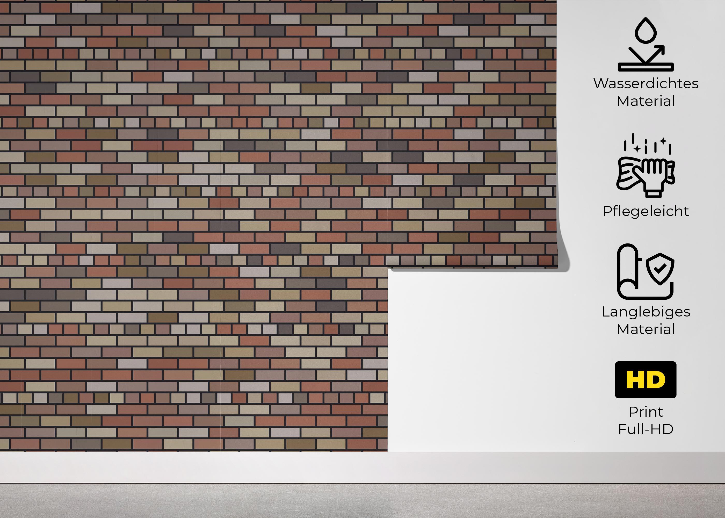 Fototapete Small Brown Brick mockup 5