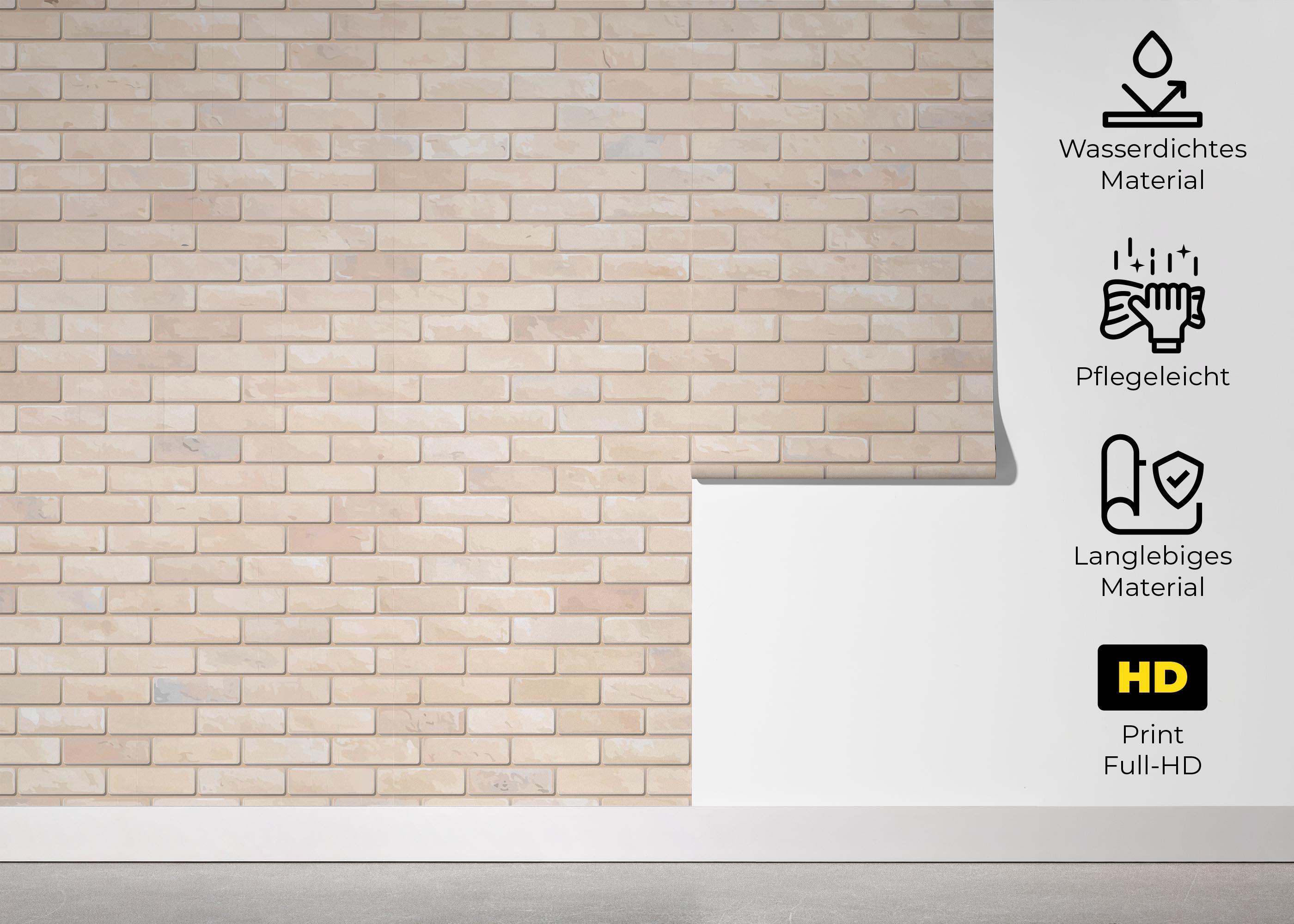 Fototapete Small Cream Bicks mockup 5