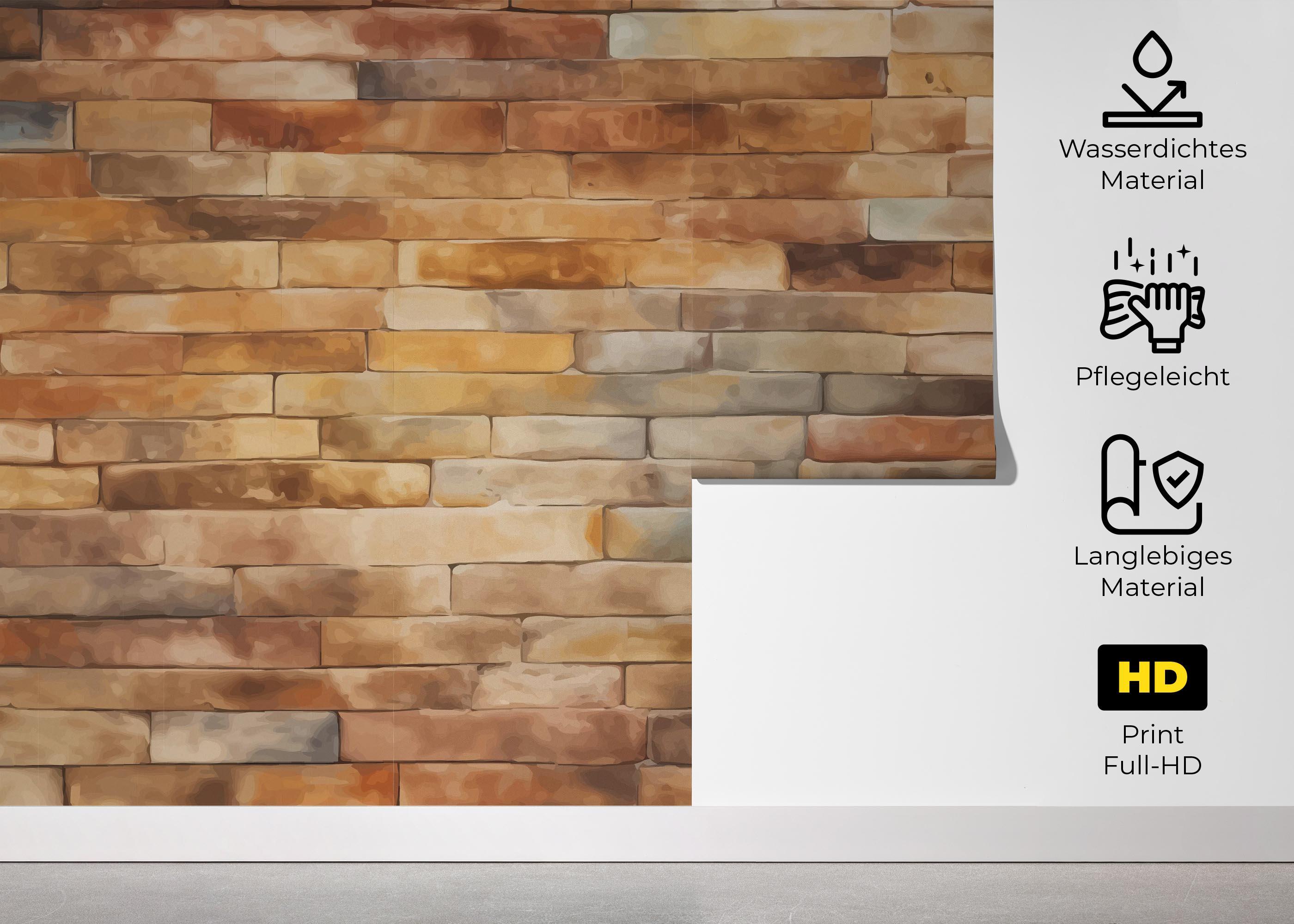 Fototapete Yellow Light Brick mockup 5