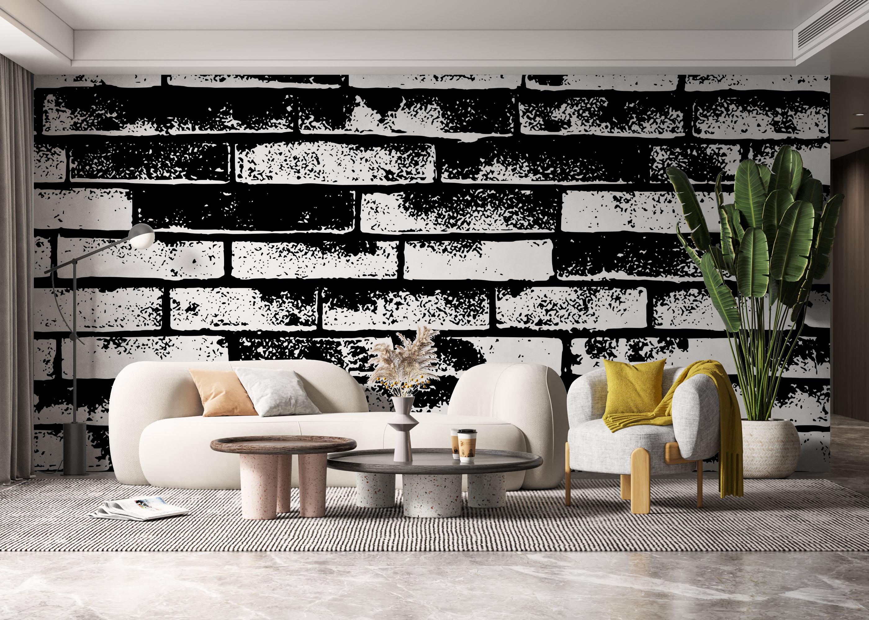 Fototapete Brick Black Spray mockup 6