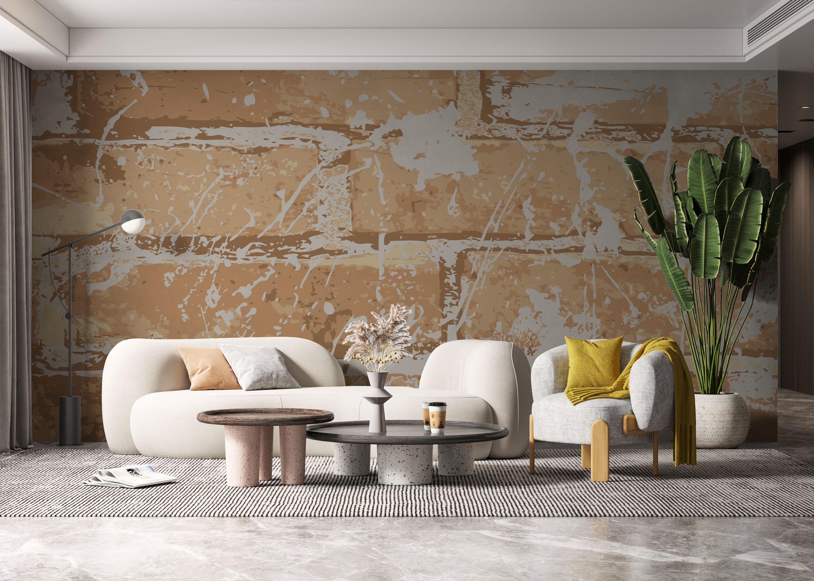 Fototapete Brick Cream Art mockup 6