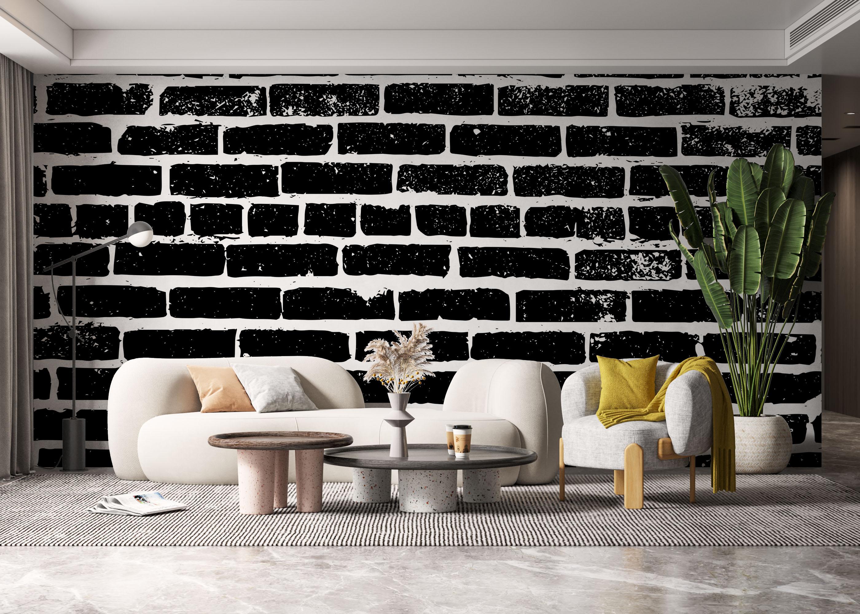 Fototapete Brick White Spray mockup 6