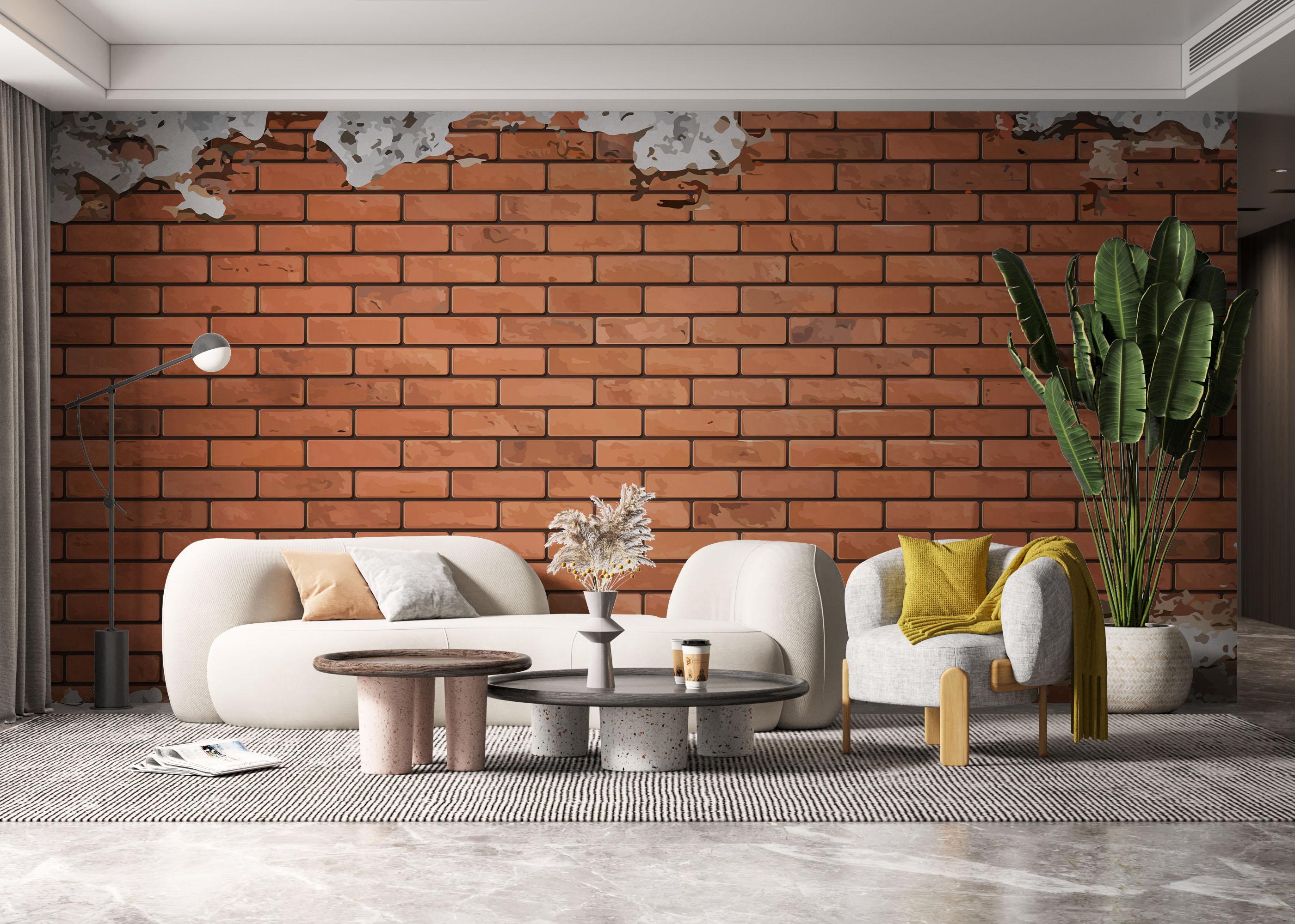 Fototapete Pretty Color Brick mockup 6