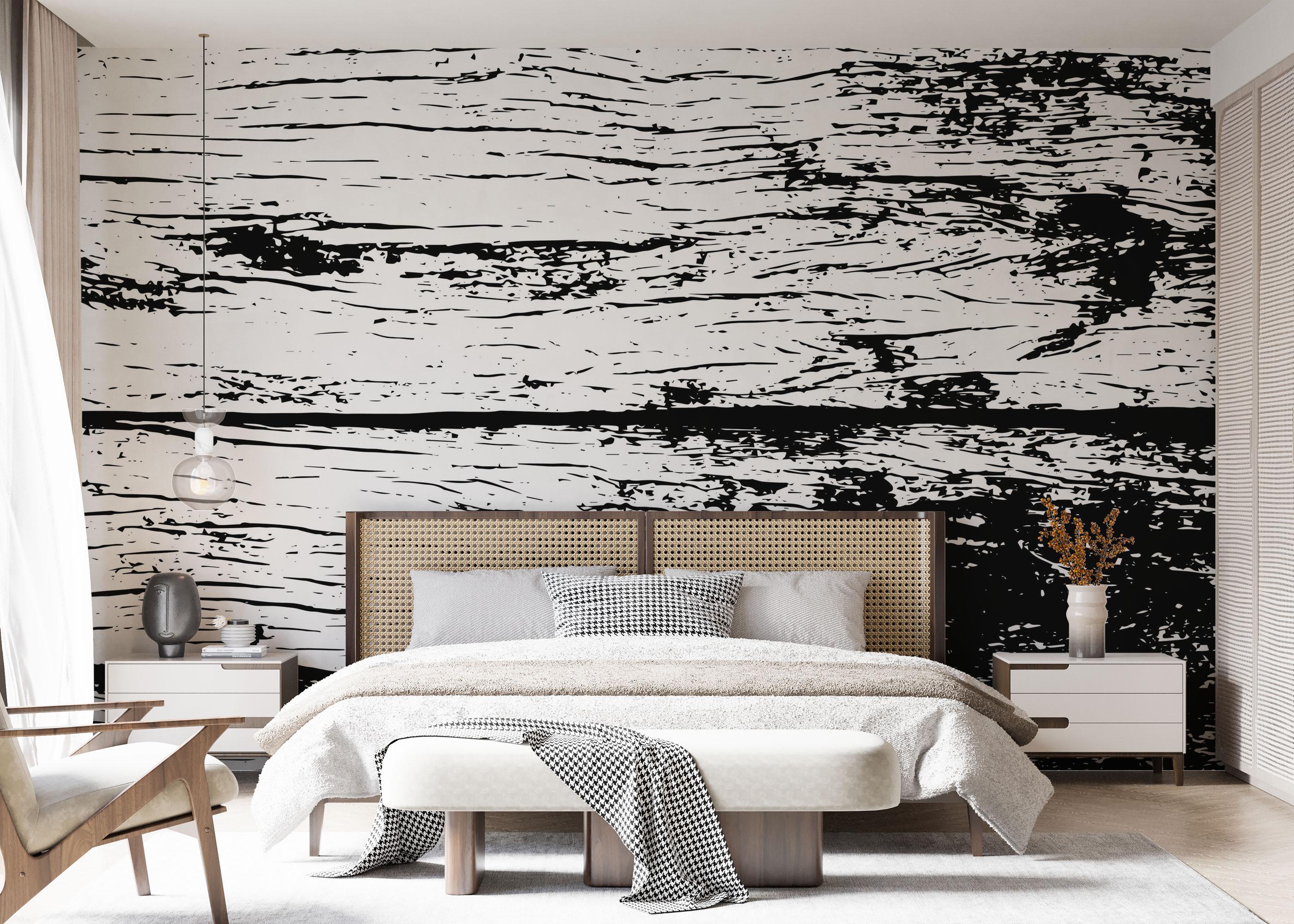 Fototapete Black White Wood mockup 7