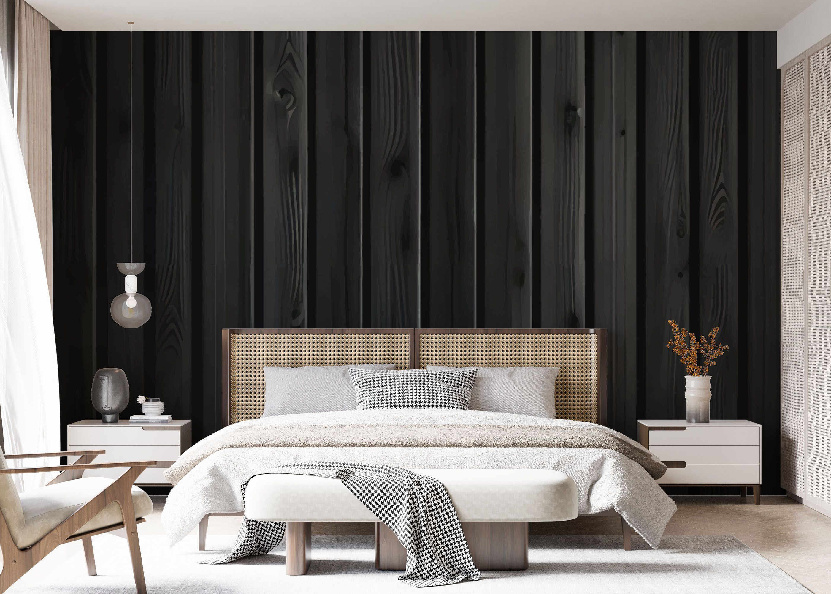 Black Wood Wall mockup 7