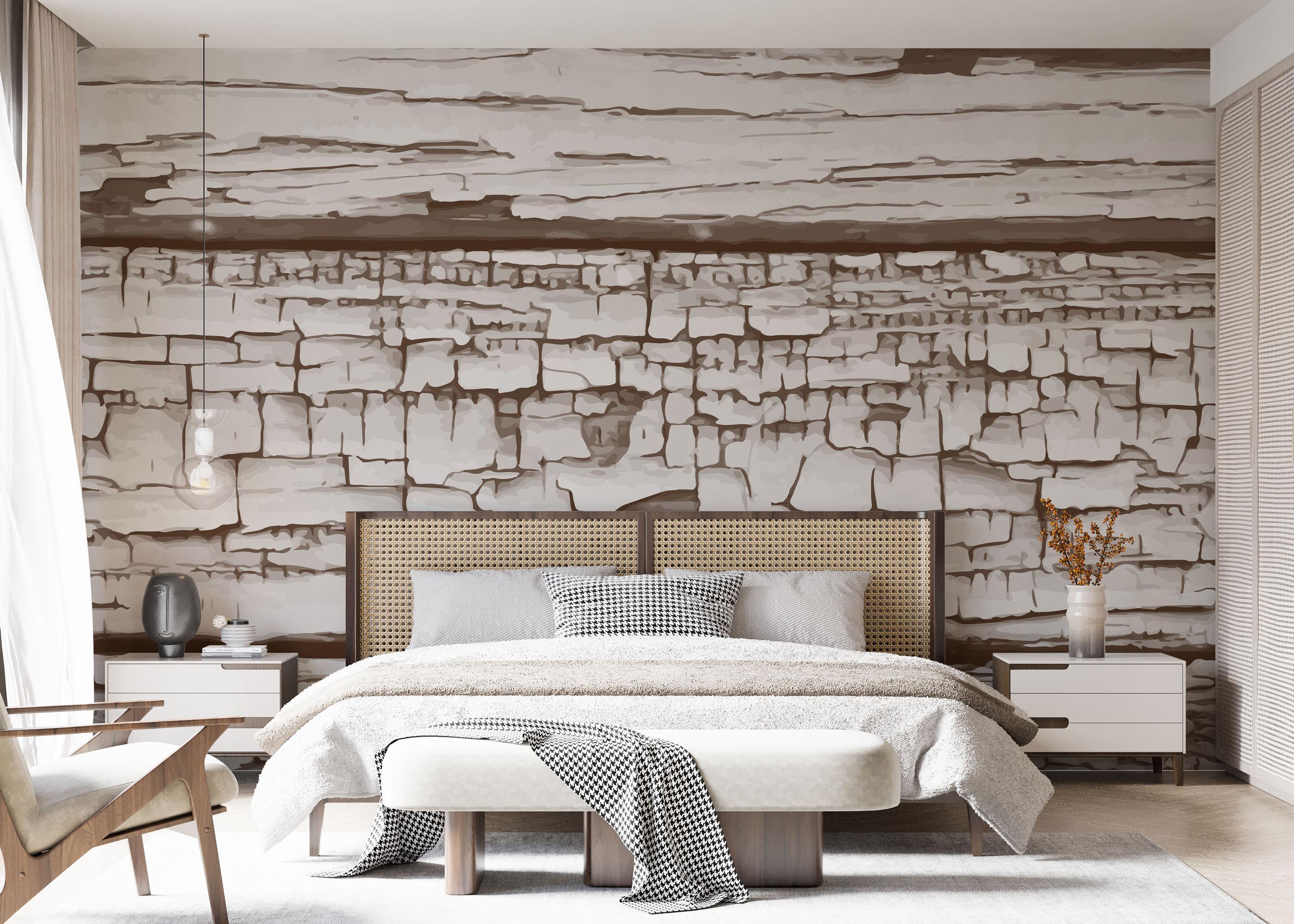 Fototapete Cracked Wood Paint mockup 7