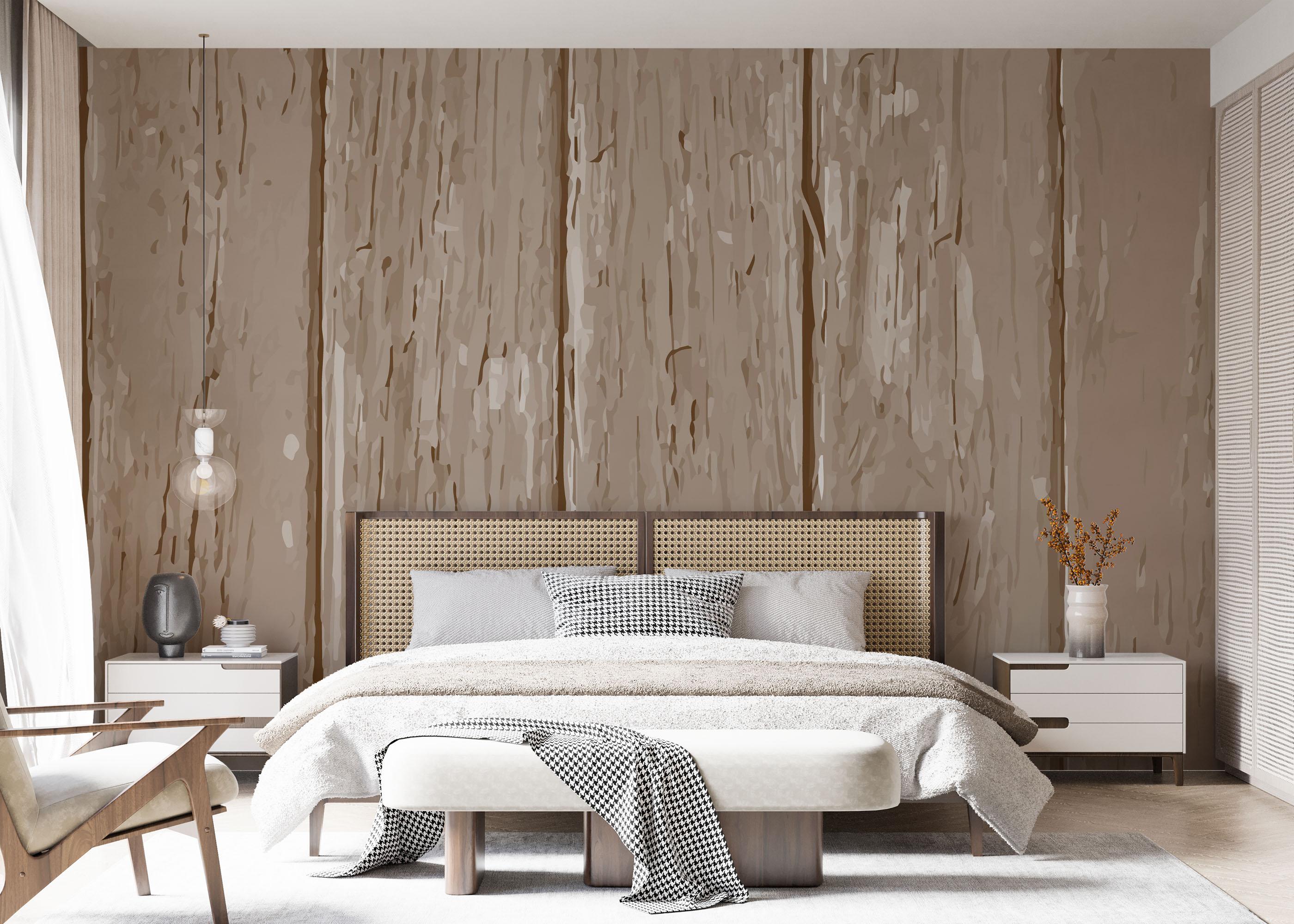 Fototapete Cream Wooden Wall mockup 7
