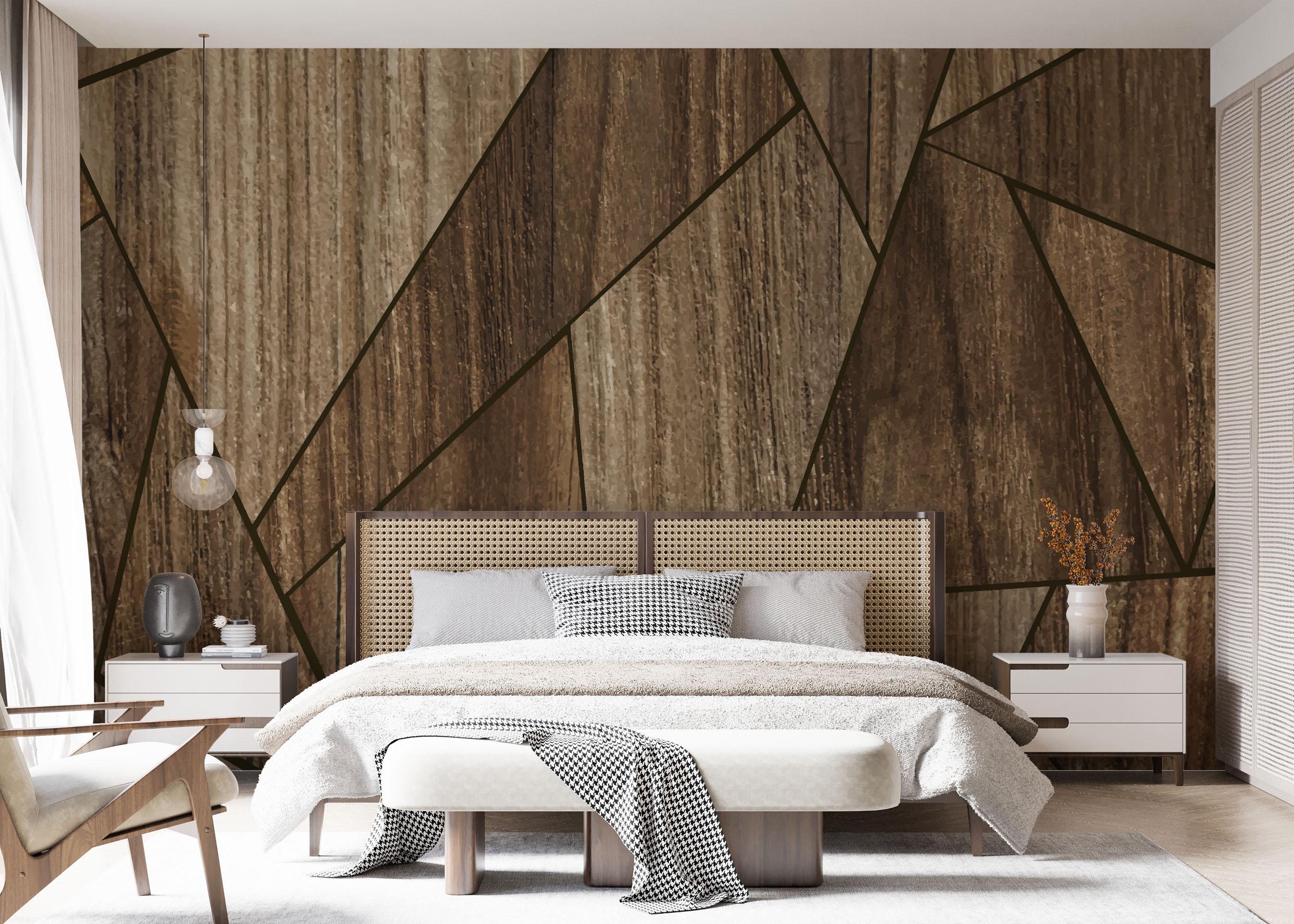 Fototapete Wood Triangle mockup 7