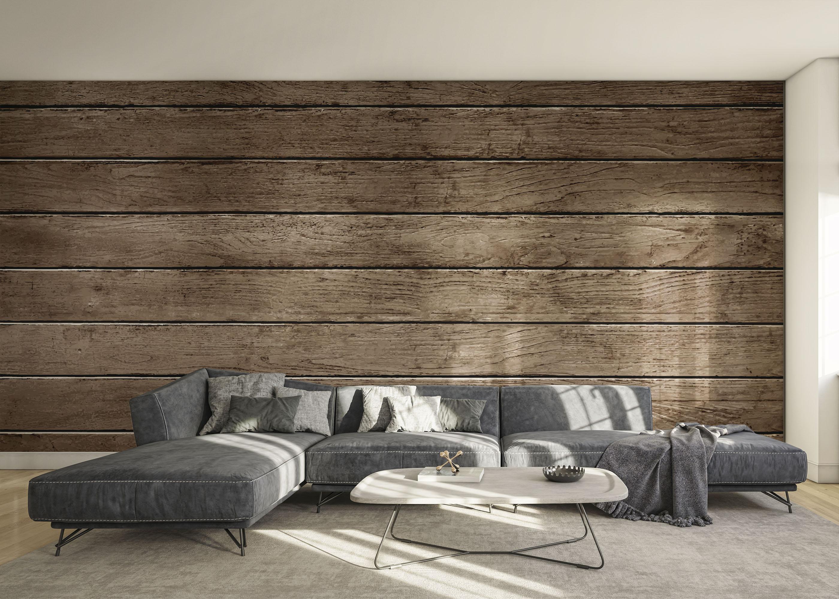 Fototapete Brown Wooden Wall mockup 0