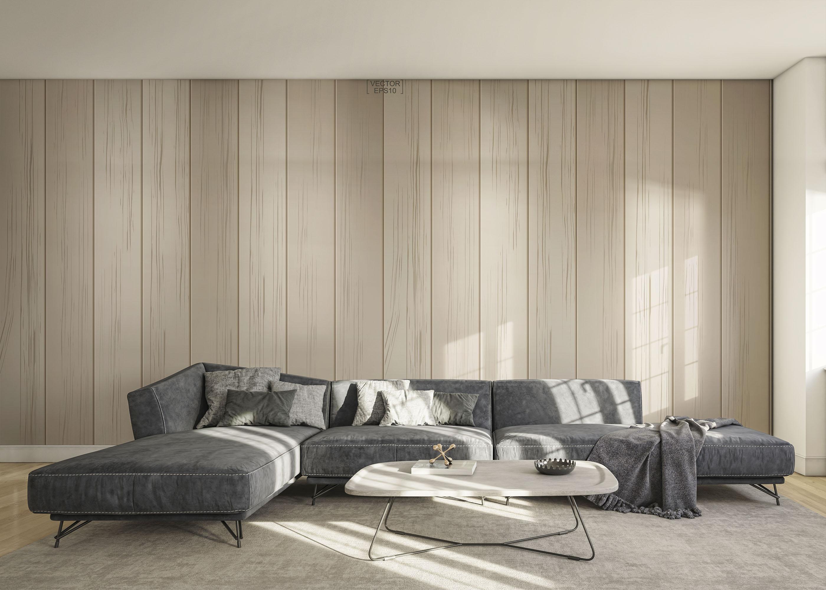 Fototapete Cream Wood Wall mockup 0