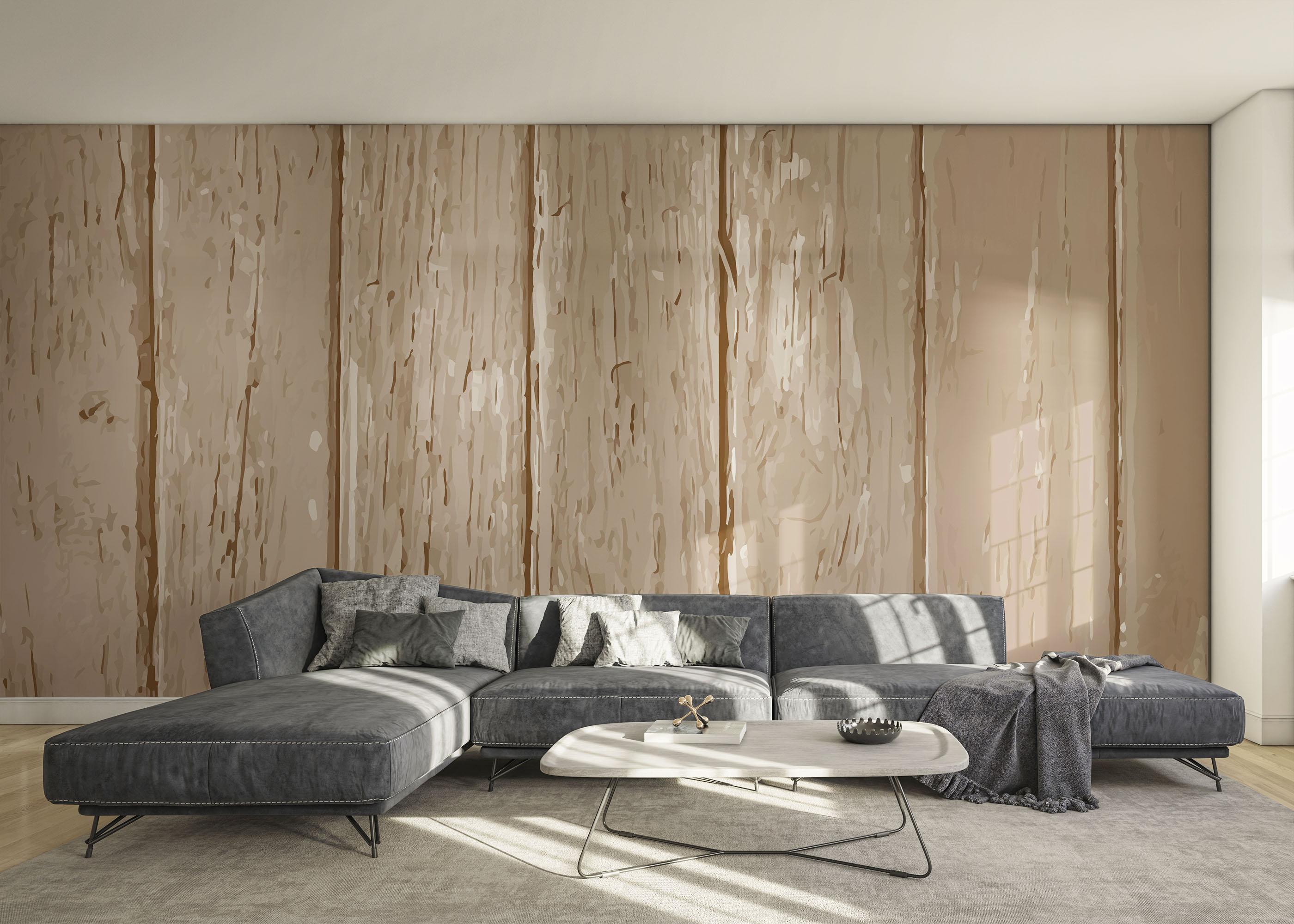 Fototapete Cream Wooden Wall mockup 0