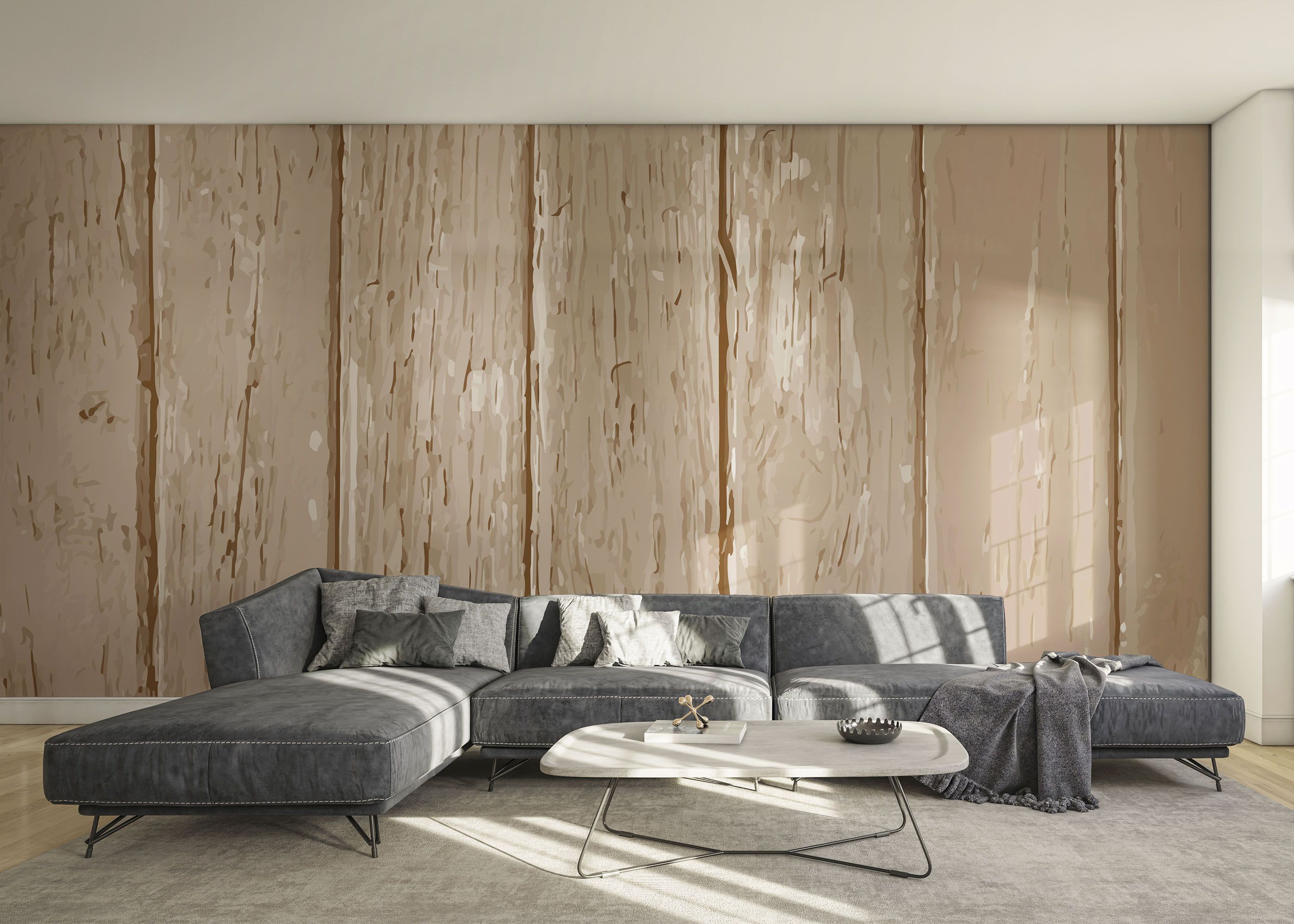 Cream Wooden Wall mockup 0