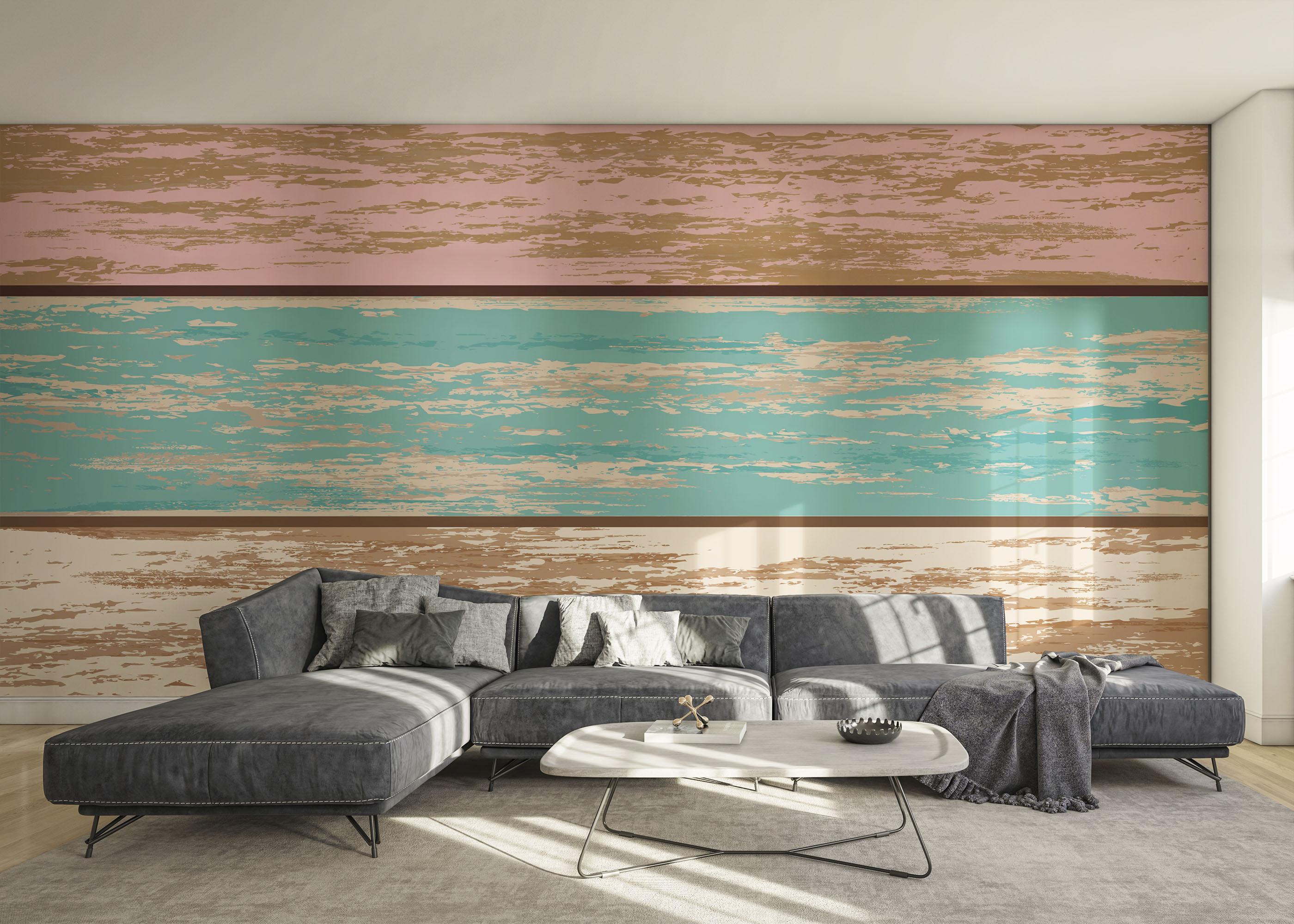 Fototapete Pink Blue Wood mockup 0