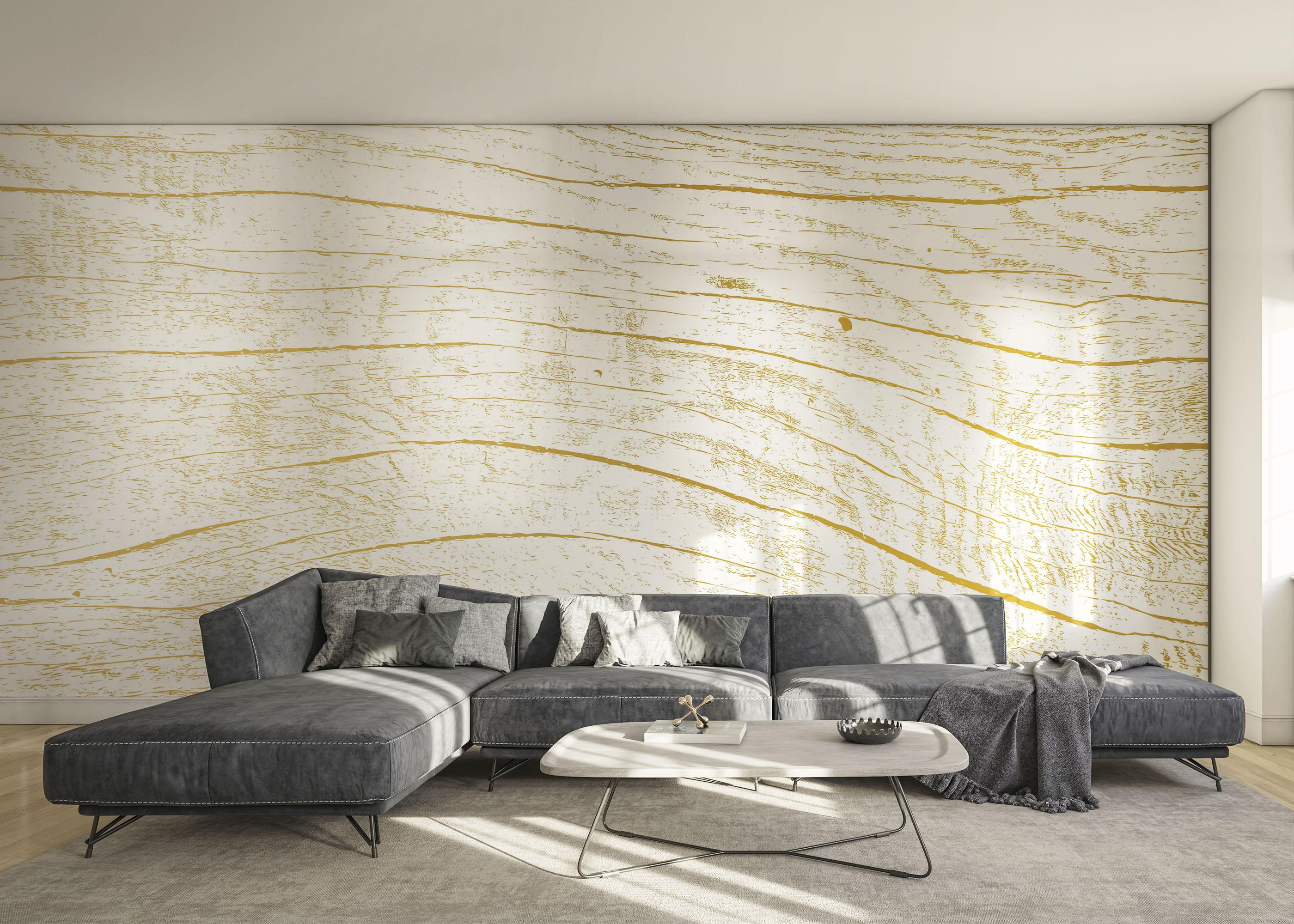 Fototapete White Gold Wood mockup 0