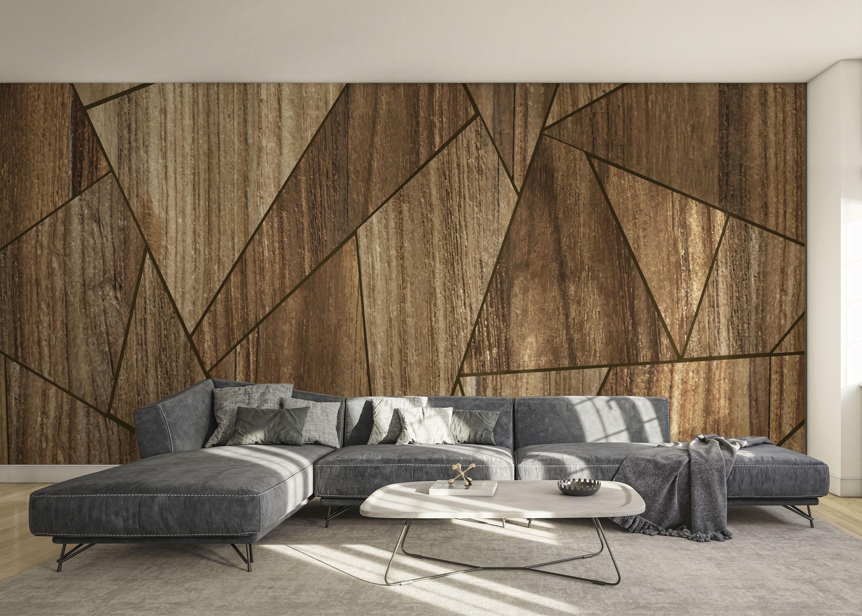 Fototapete Wood Triangle mockup 0