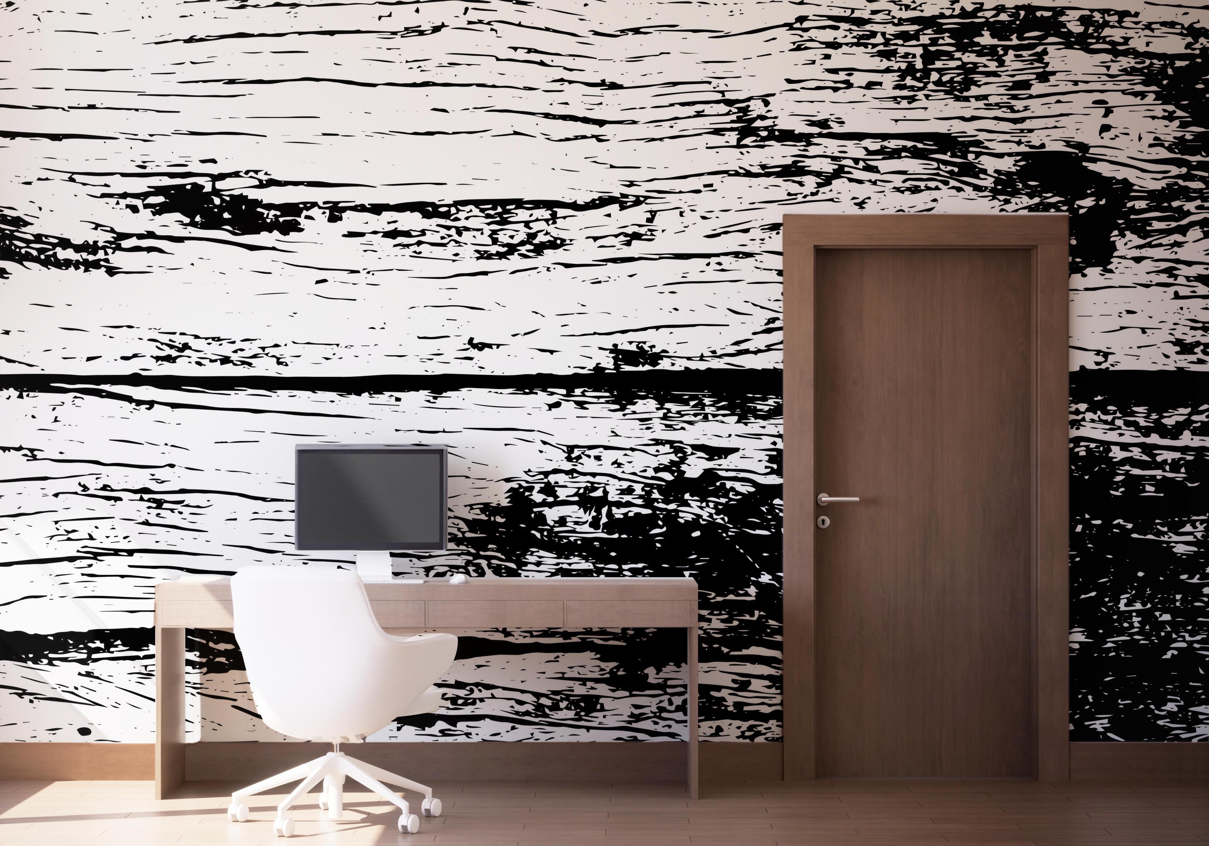 Fototapete Black White Wood mockup 1