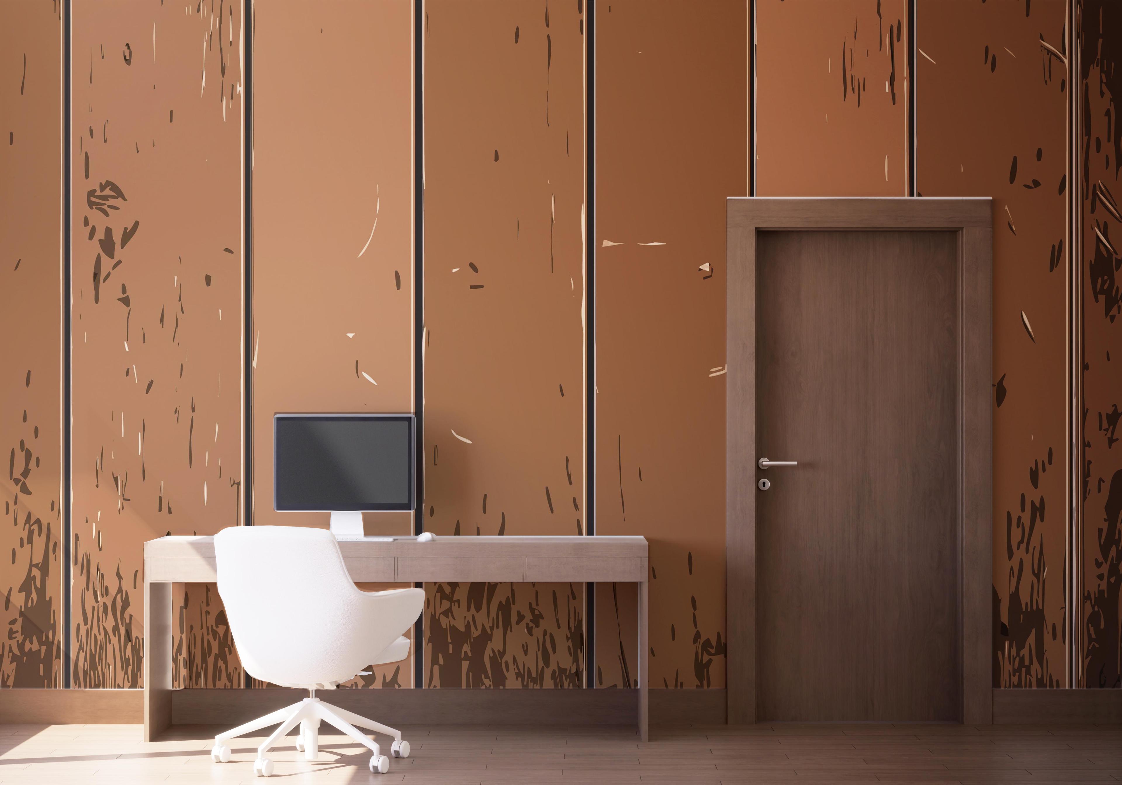 Fototapete Brown Shades Wood mockup 1