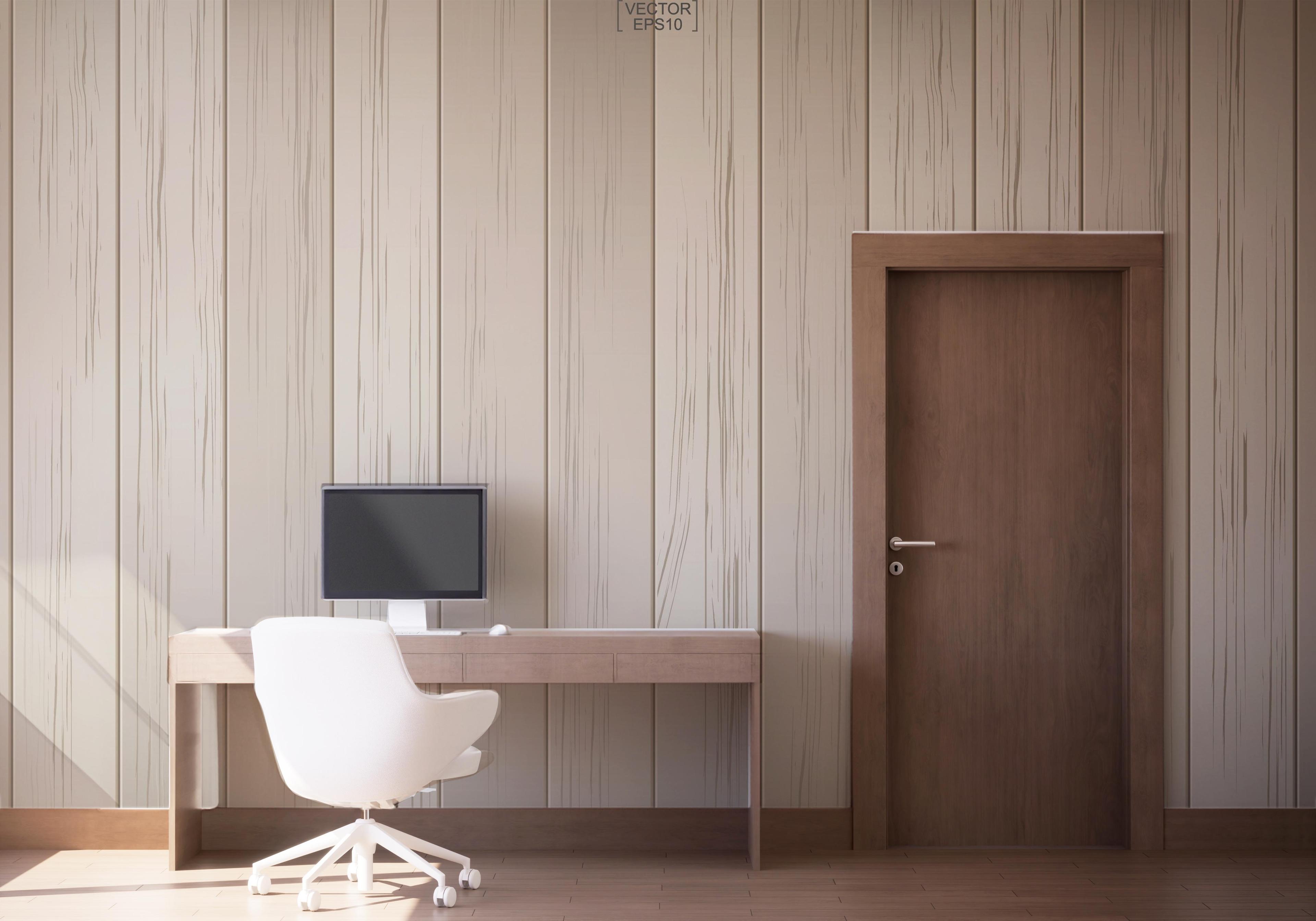 Fototapete Cream Wood Wall mockup 1