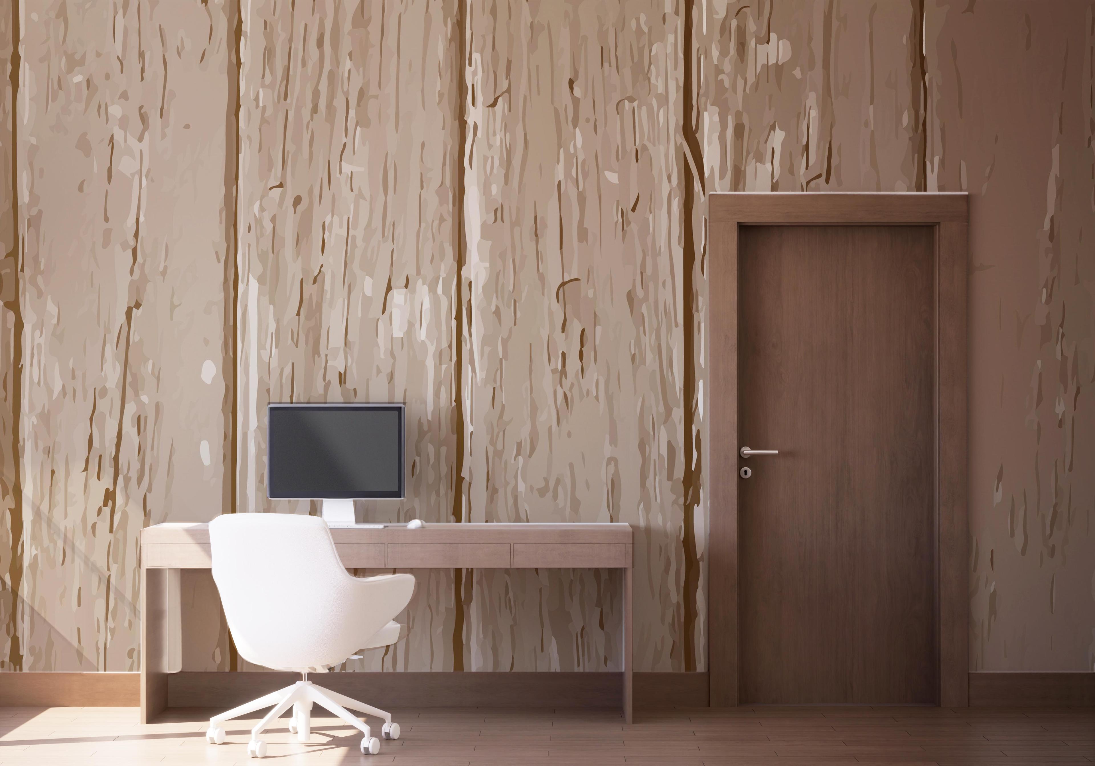Fototapete Cream Wooden Wall mockup 1