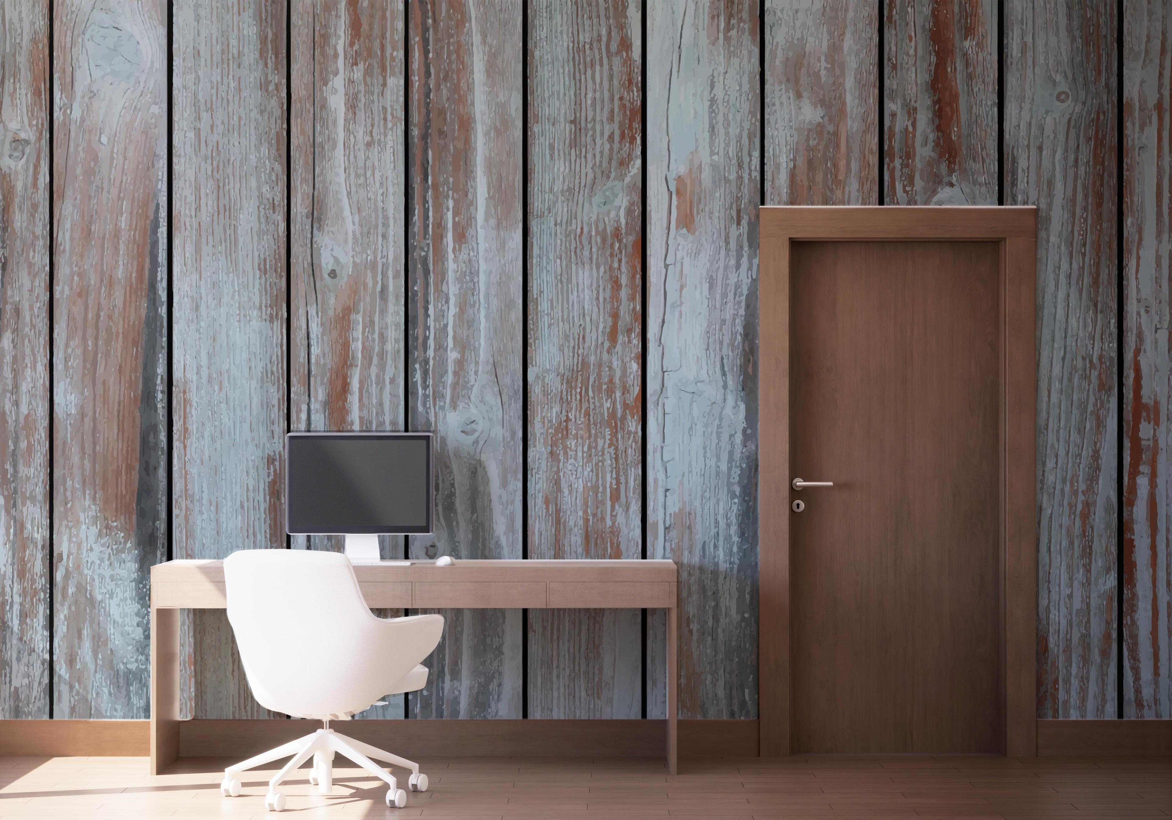 Fototapete Grey Brown Wood mockup 1