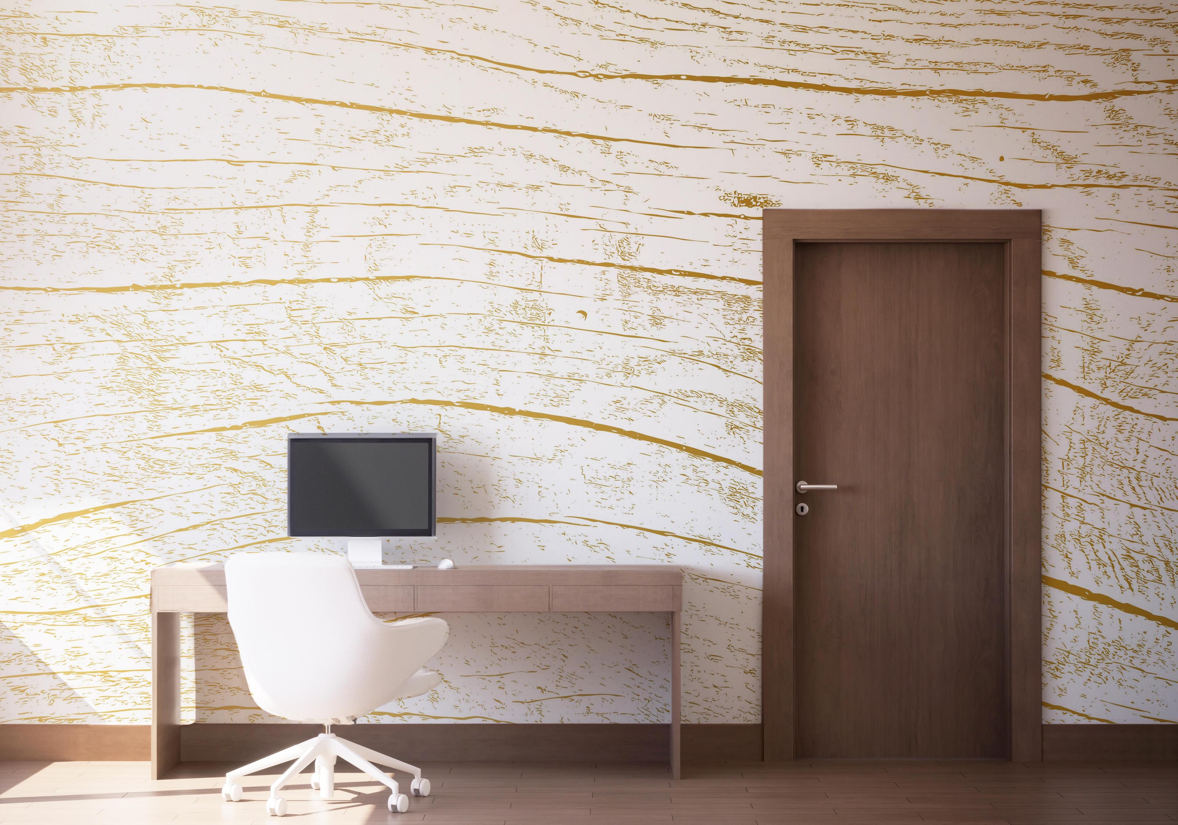 Fototapete White Gold Wood mockup 1