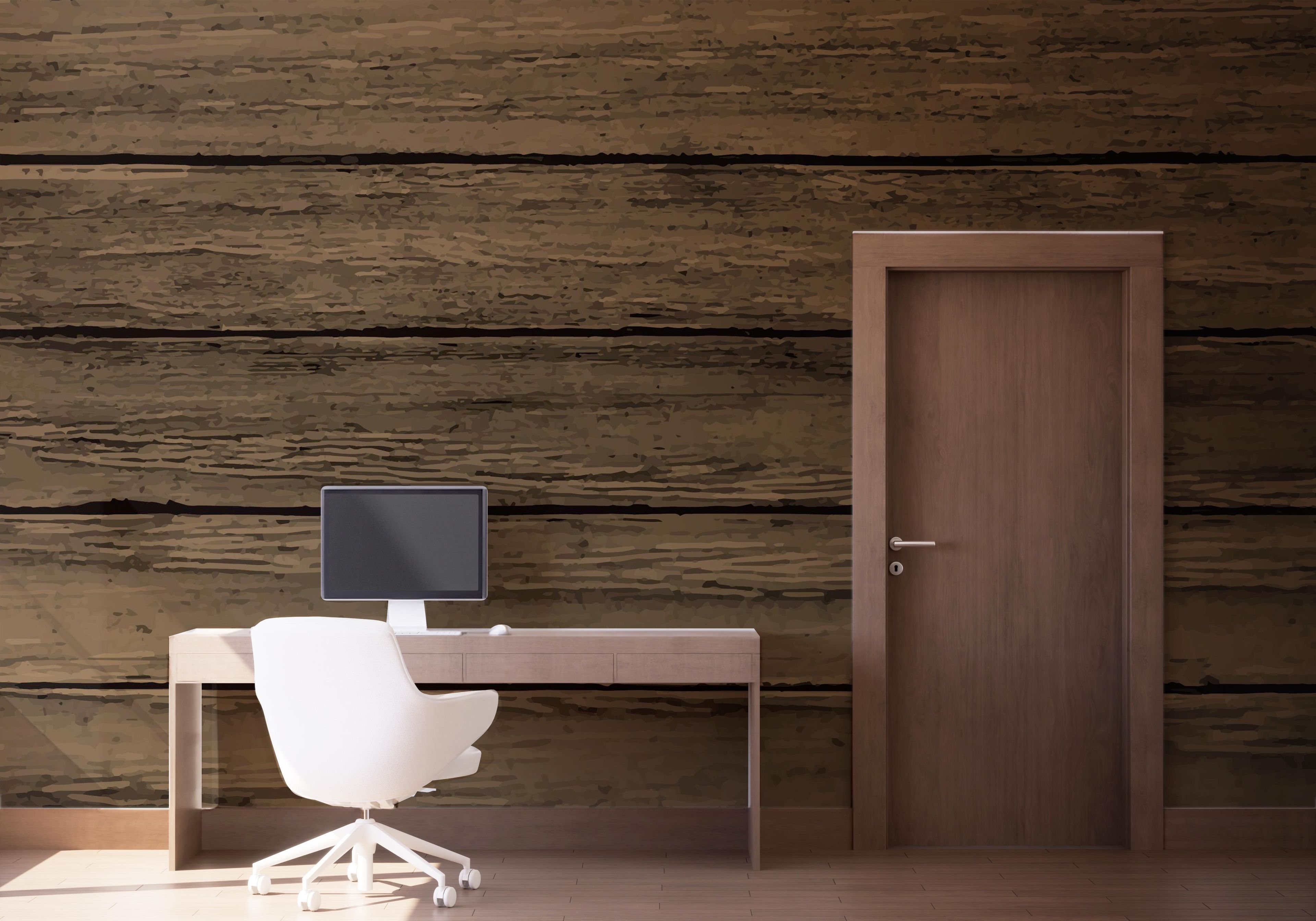 Wooden Brown Wall mockup 1