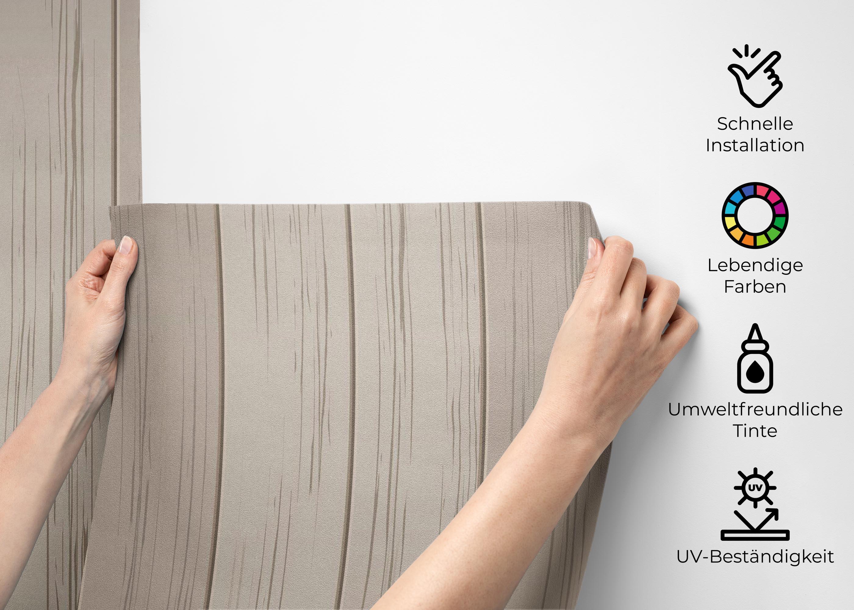 Fototapete Cream Wood Wall mockup 2