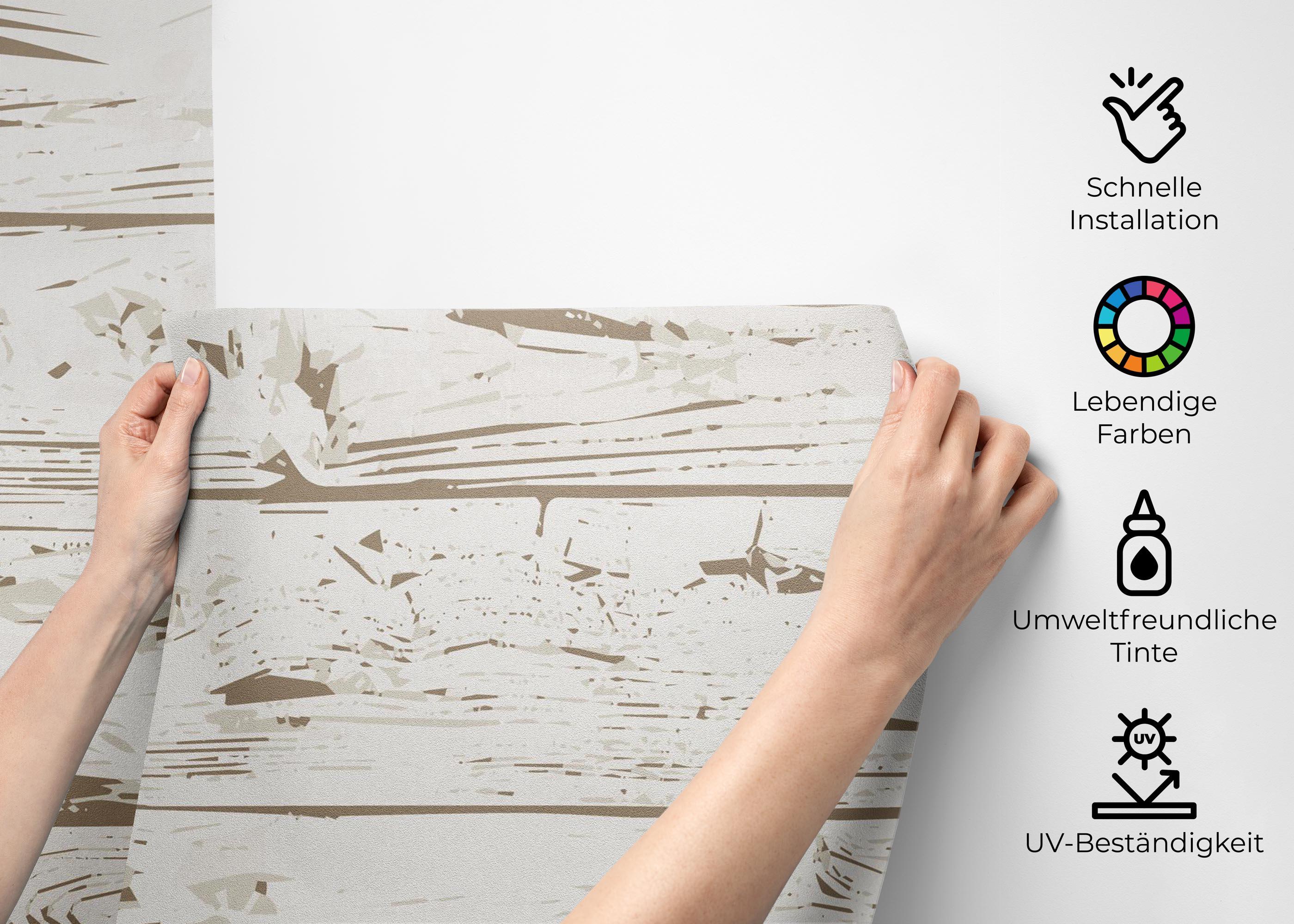 Fototapete Light Cream Wood mockup 2