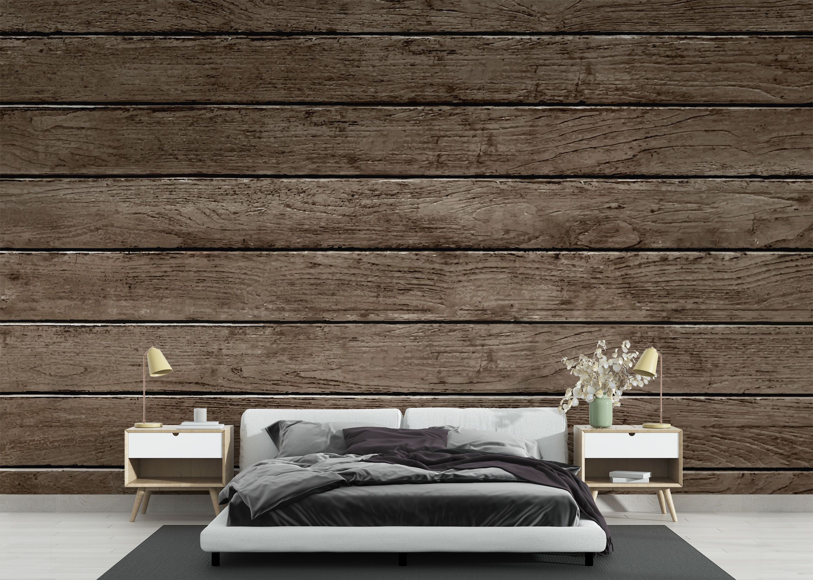 Brown Wooden Wall mockup 3
