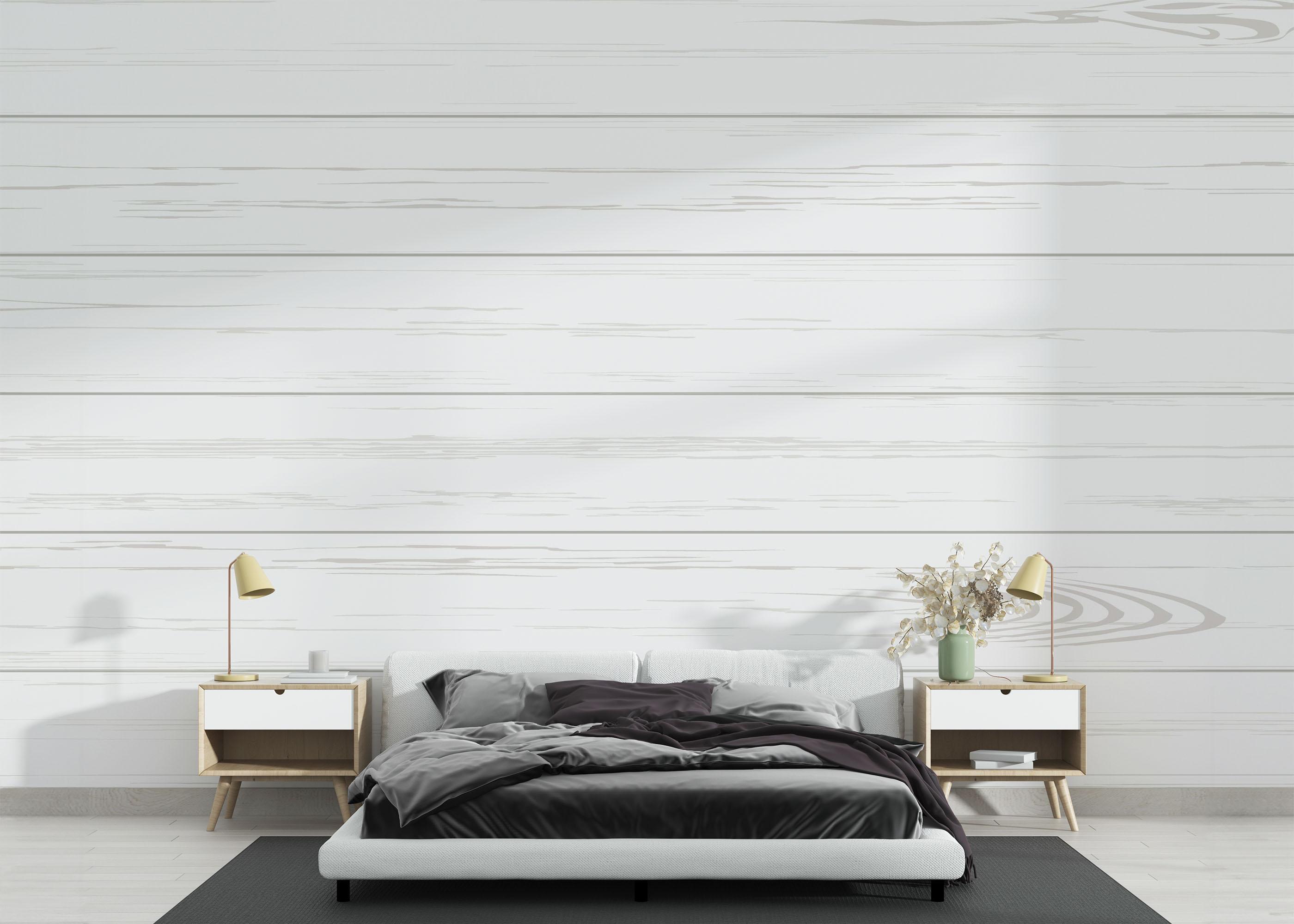 Fototapete Clean White Wood mockup 3