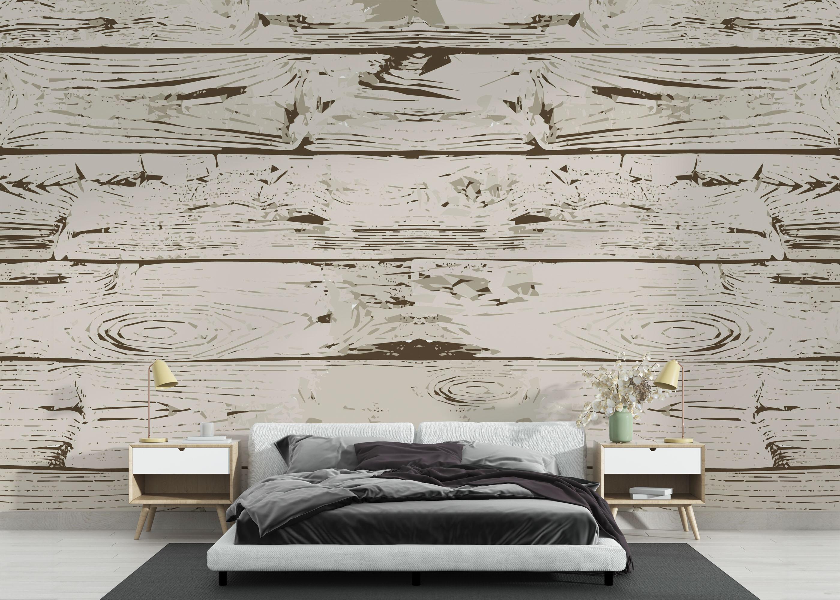 Fototapete Cream Brown Wood mockup 3