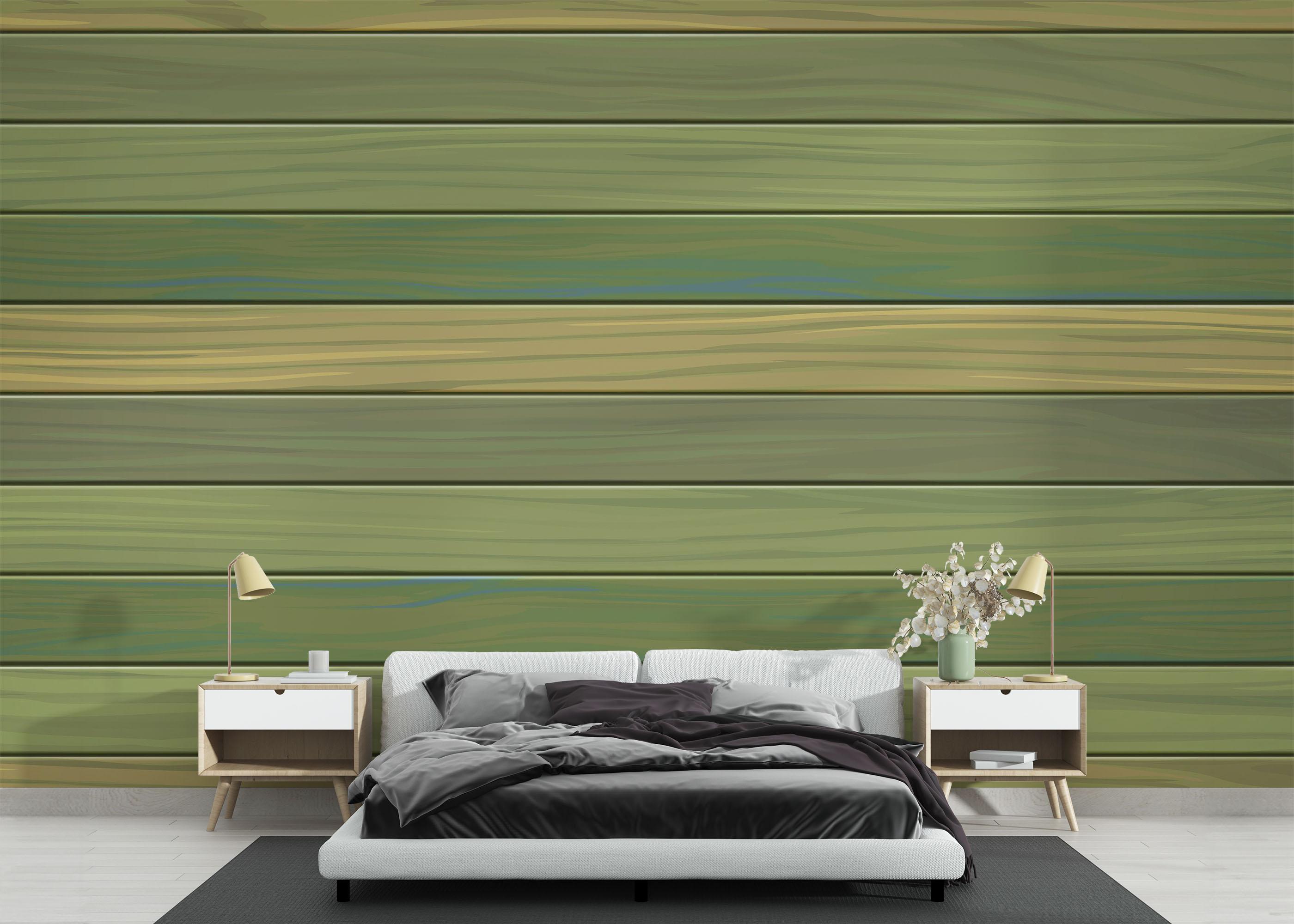 Fototapete Wood Pastel Green mockup 3