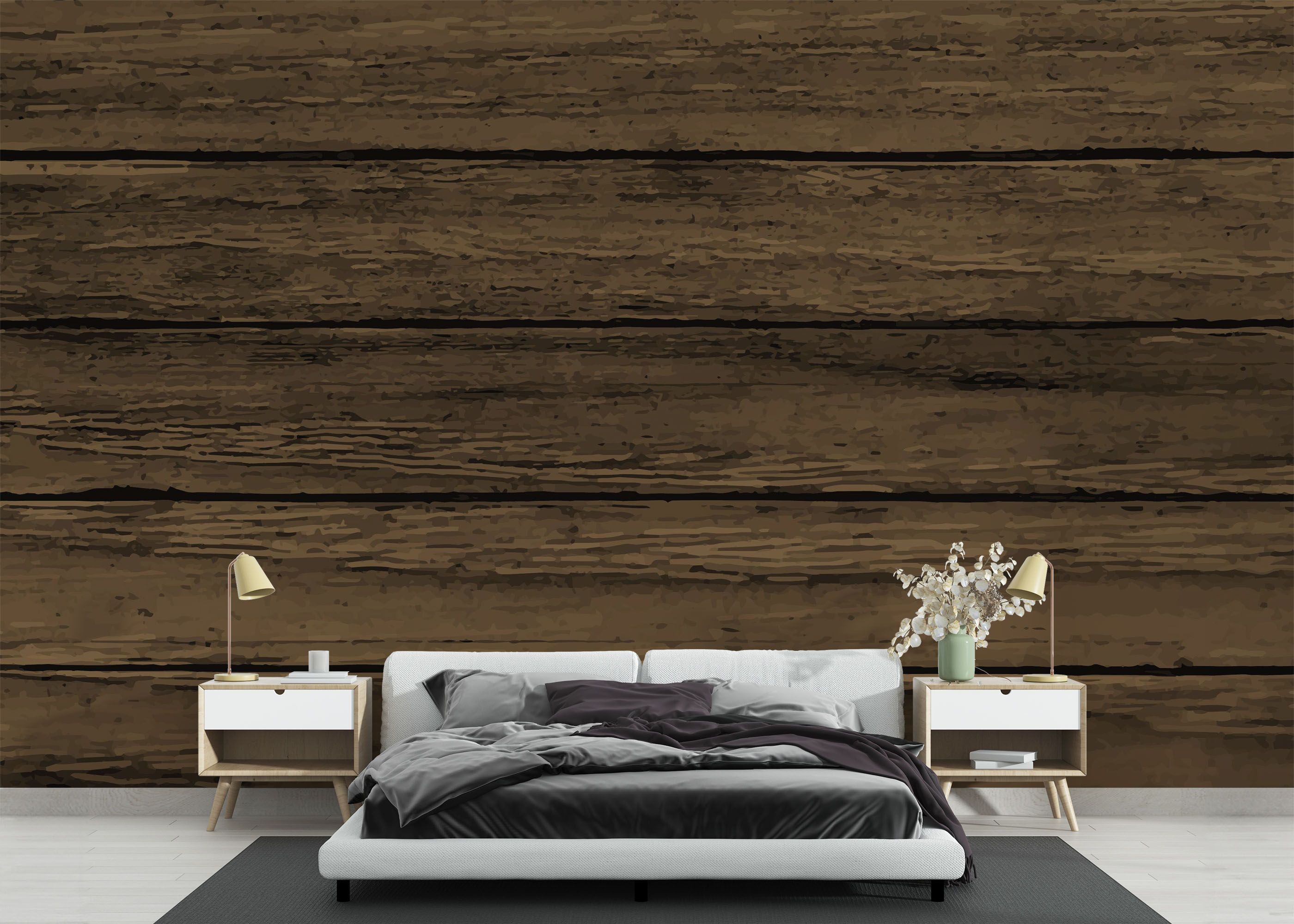 Wooden Brown Wall mockup 3