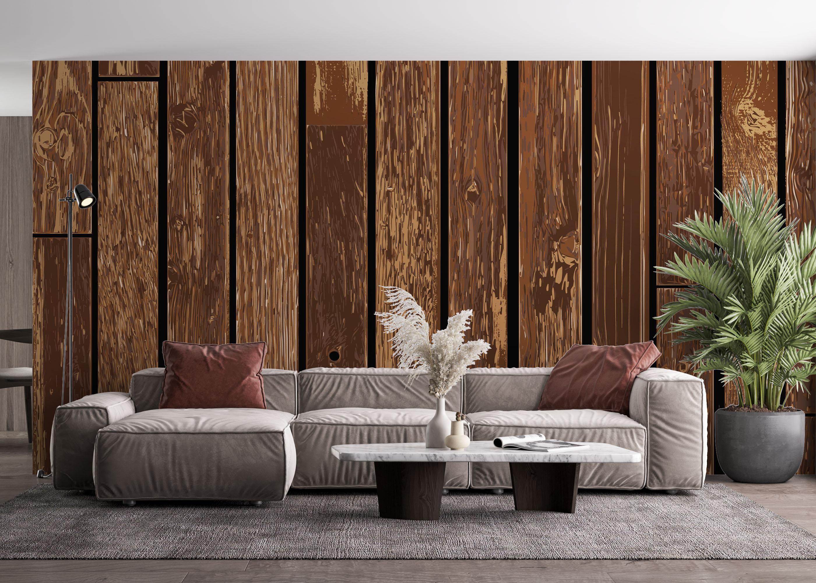 Fototapete Black Brown Wood mockup 4