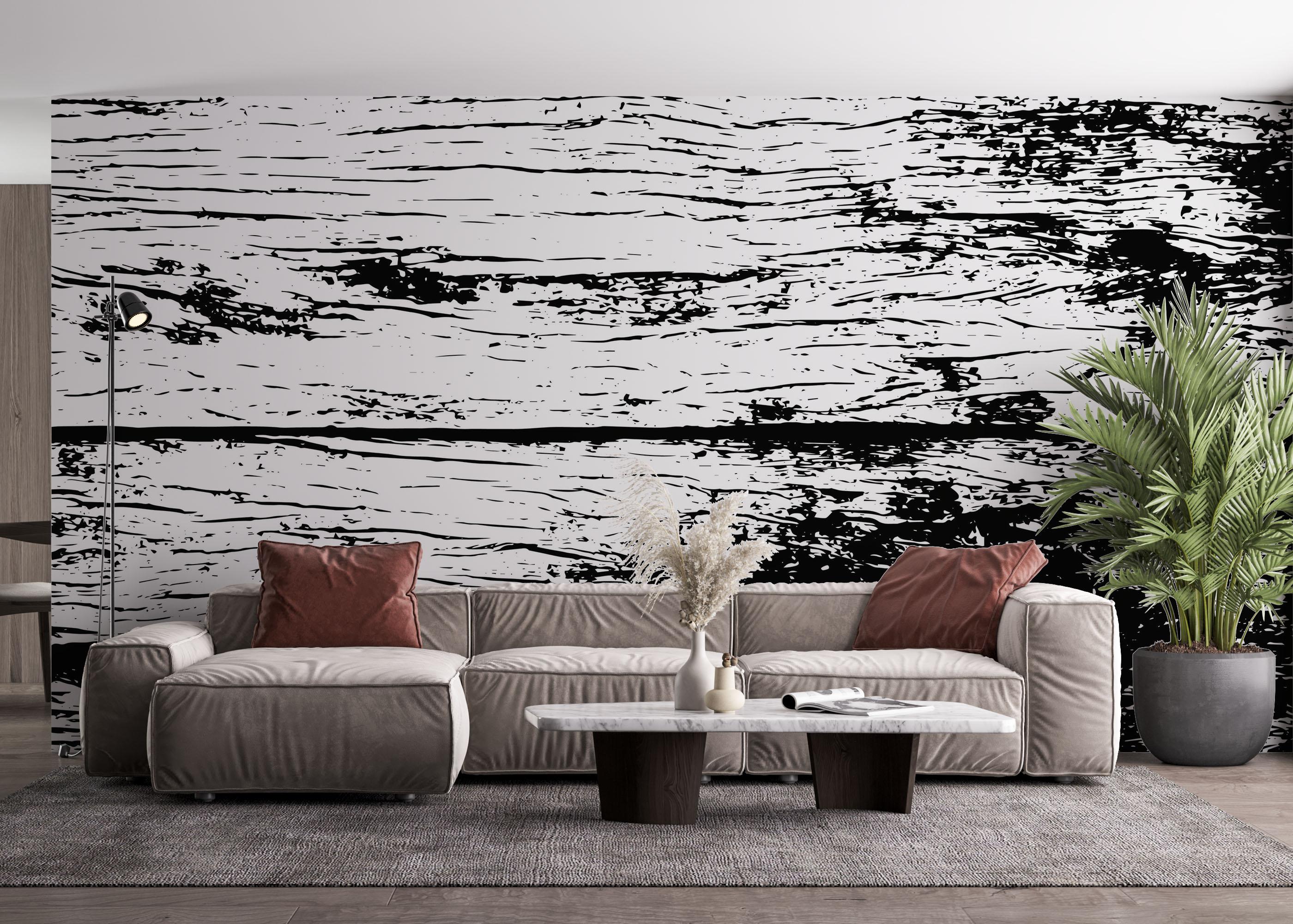 Fototapete Black White Wood mockup 4