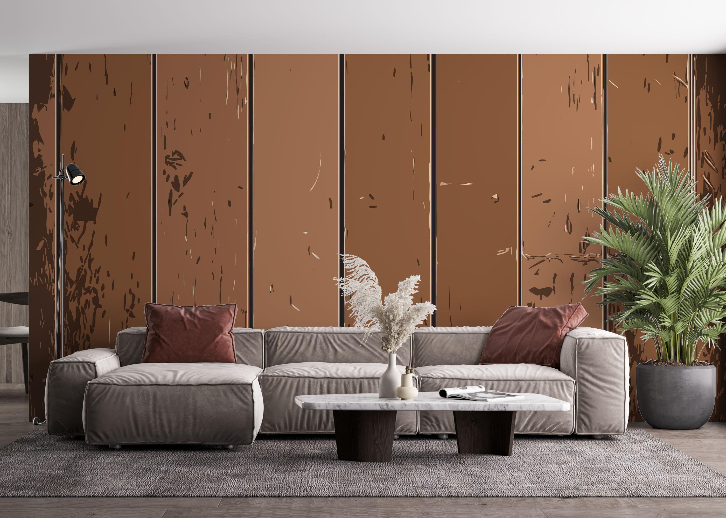 Fototapete Brown Shades Wood mockup 4