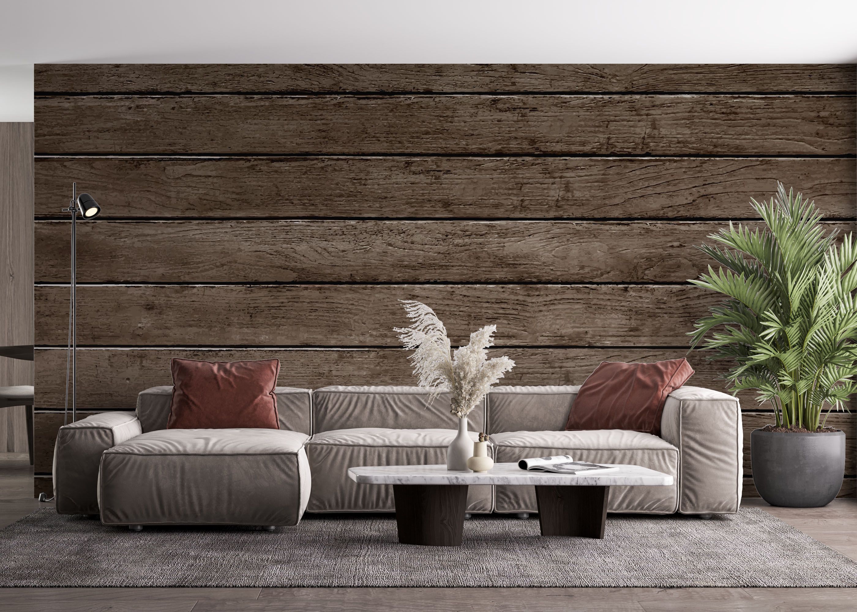 Brown Wooden Wall mockup 4