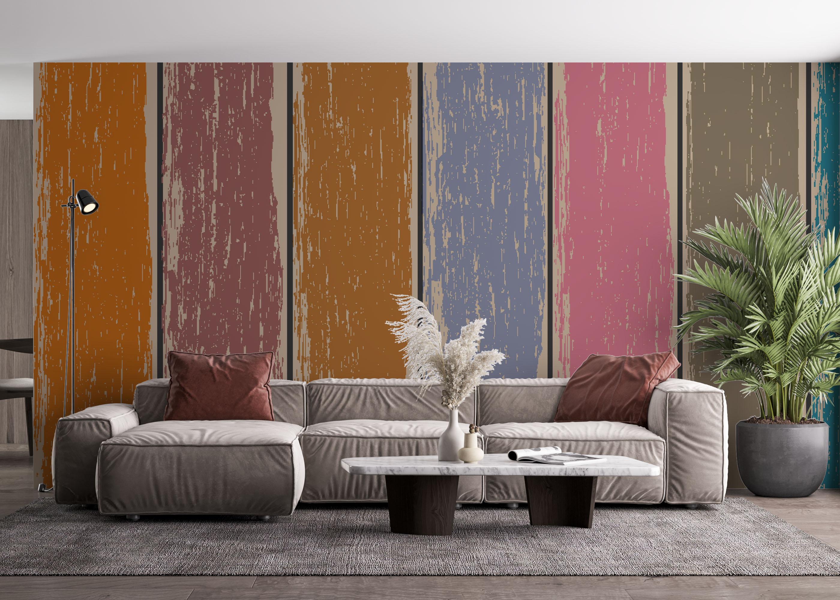 Fototapete Color Mix Wood mockup 4
