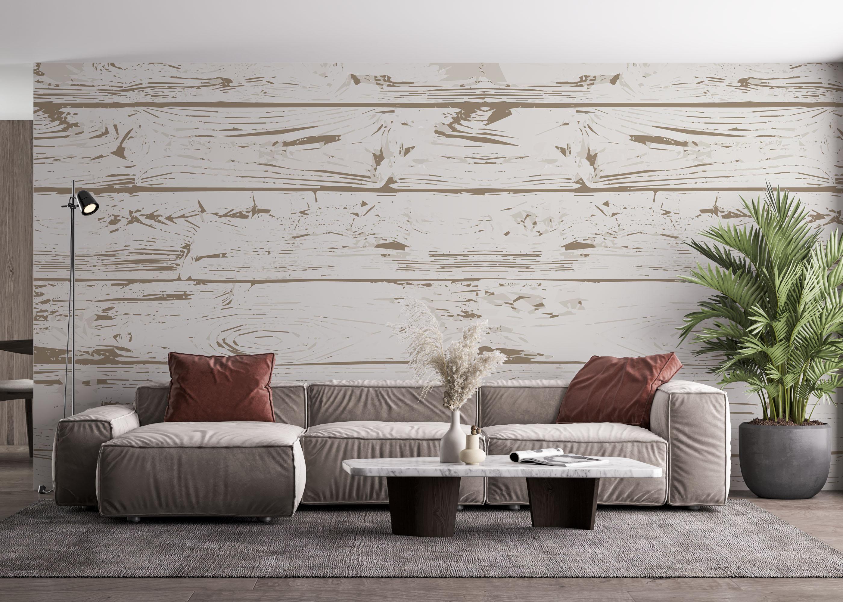 Fototapete Light Cream Wood mockup 4