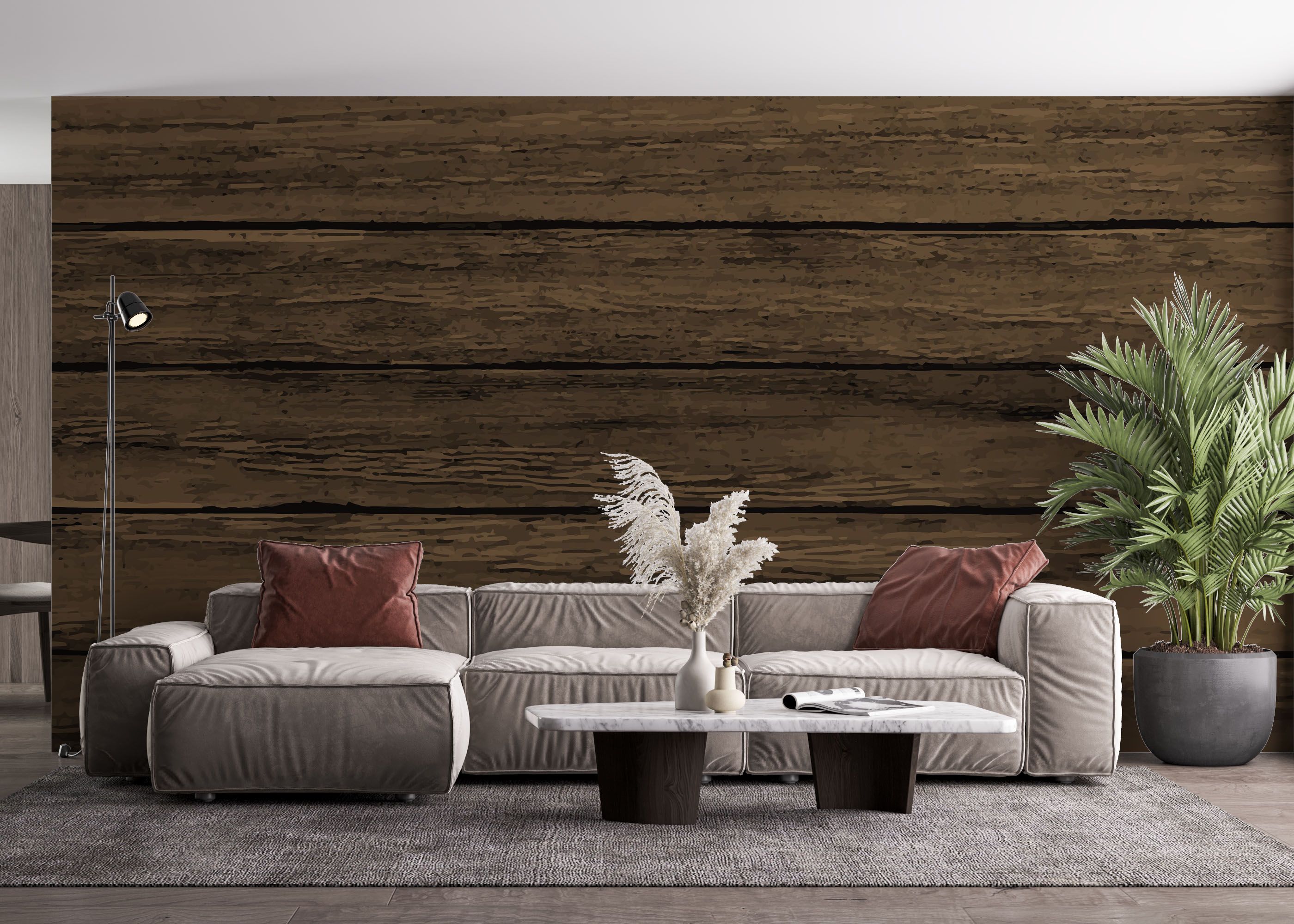 Wooden Brown Wall mockup 4