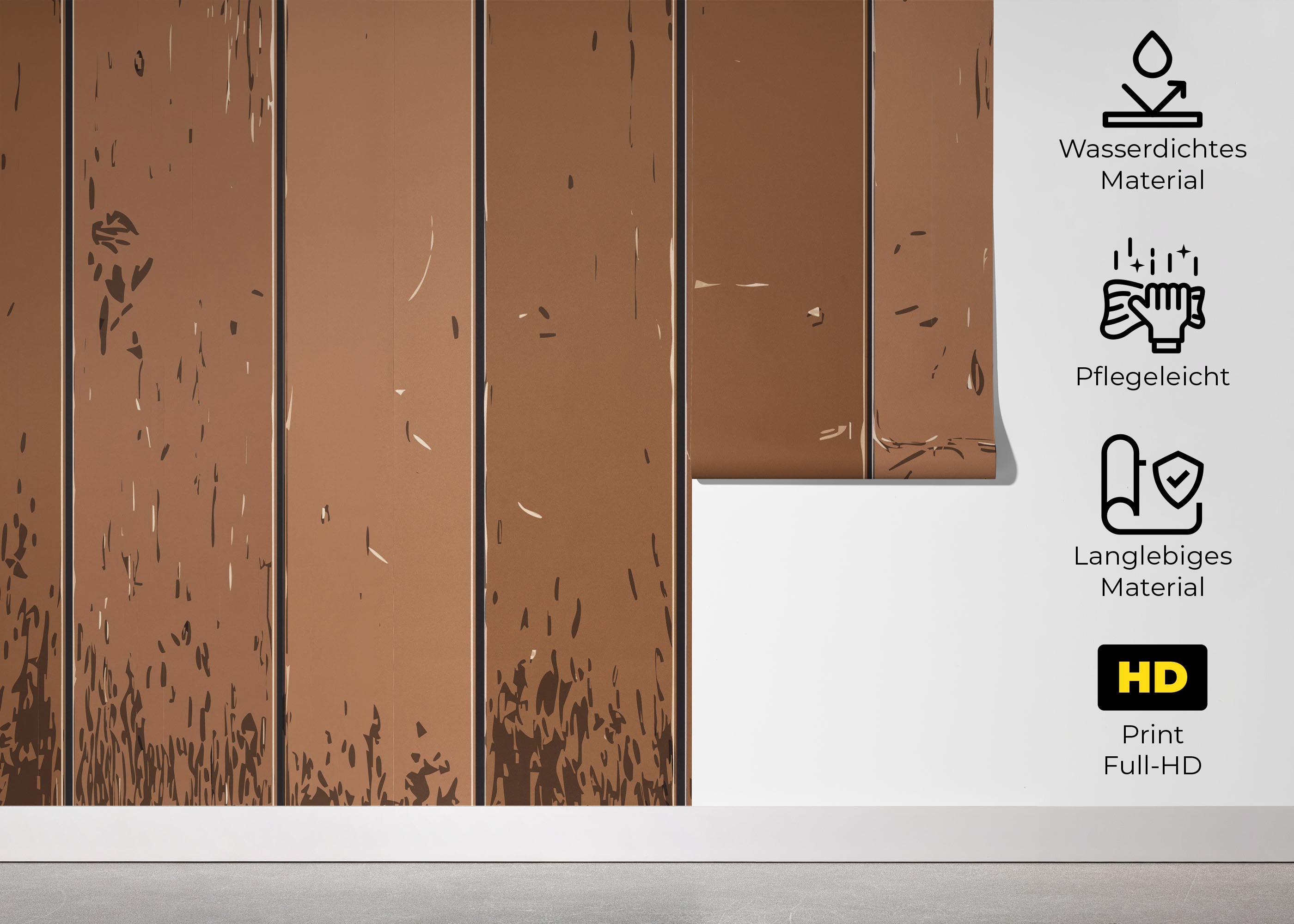 Fototapete Brown Shades Wood mockup 5
