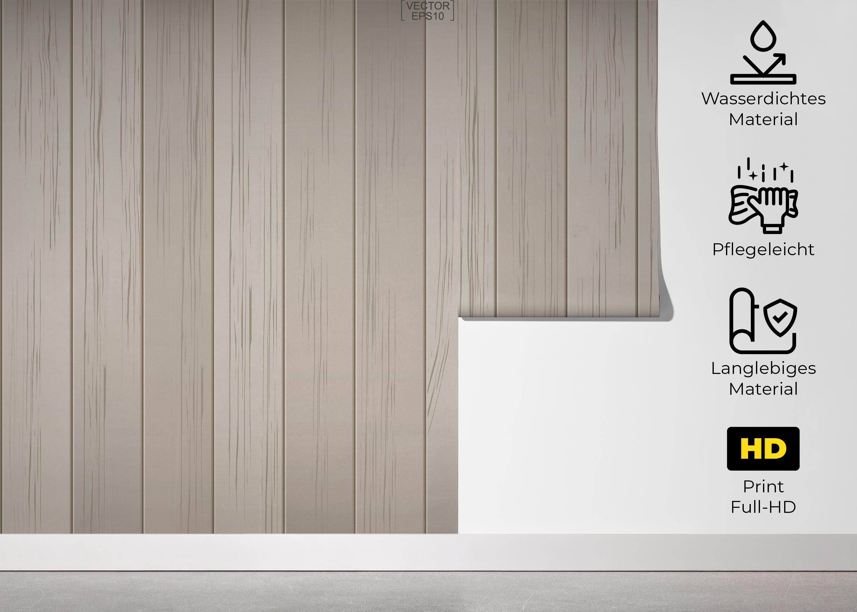Fototapete Cream Wood Wall mockup 5