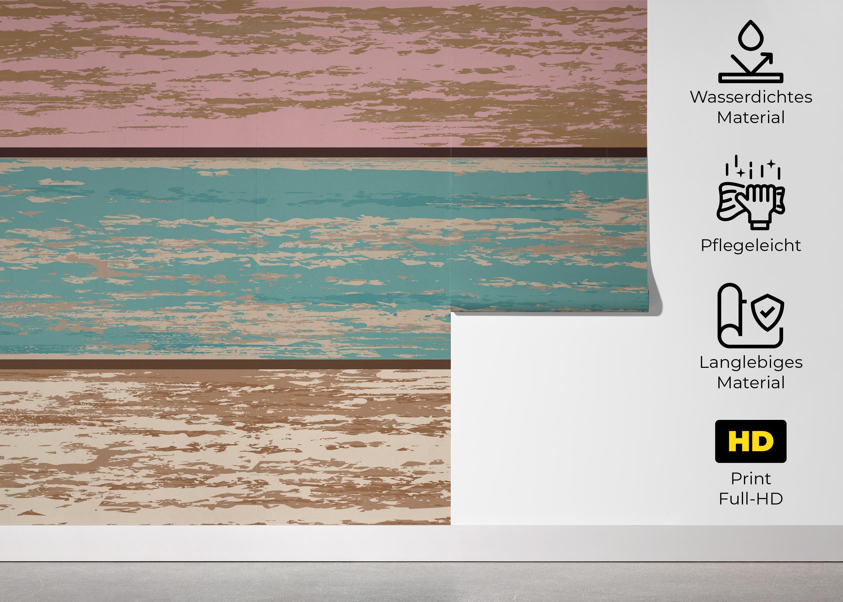 Fototapete Pink Blue Wood mockup 5