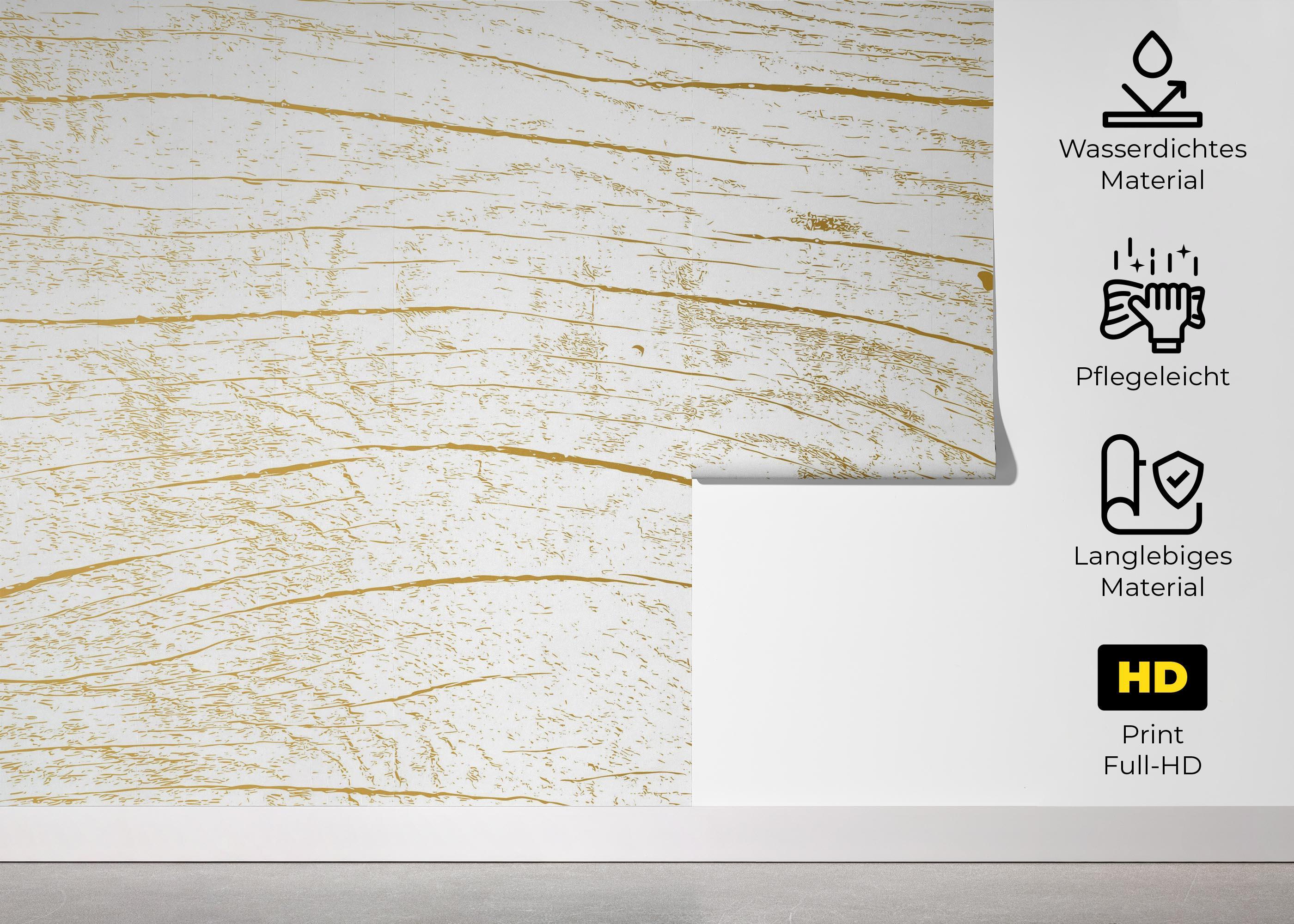 Fototapete White Gold Wood mockup 5