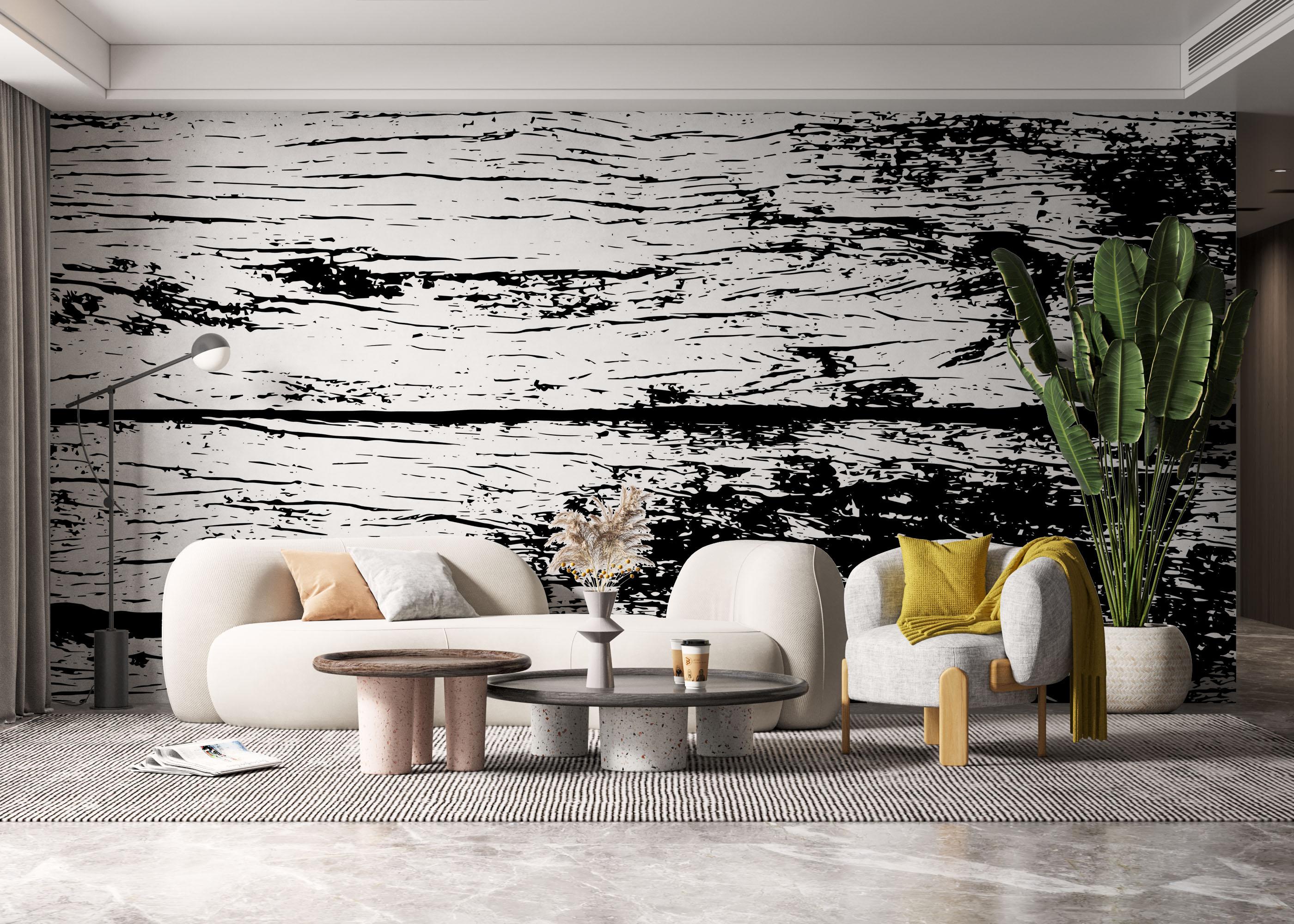 Fototapete Black White Wood mockup 6