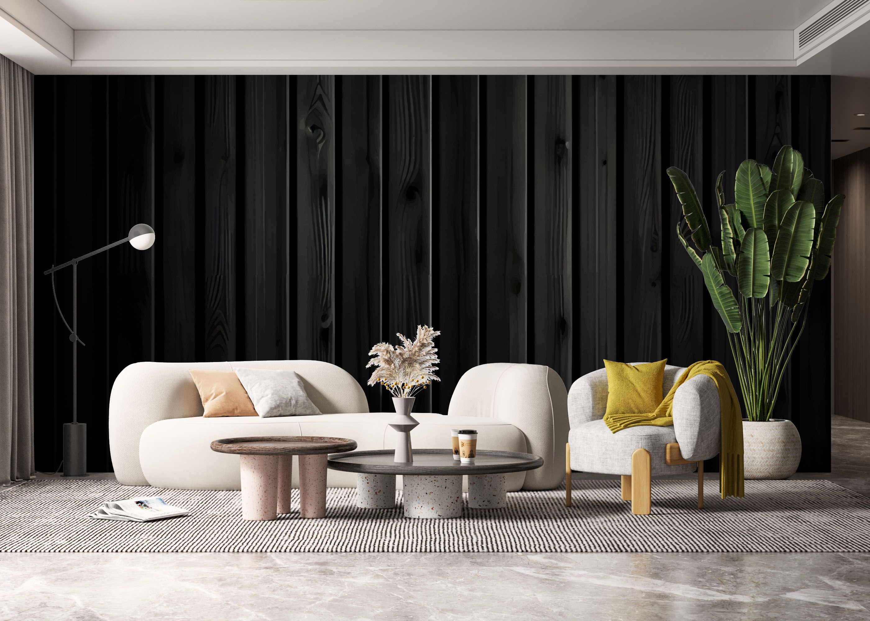 Black Wood Wall mockup 6